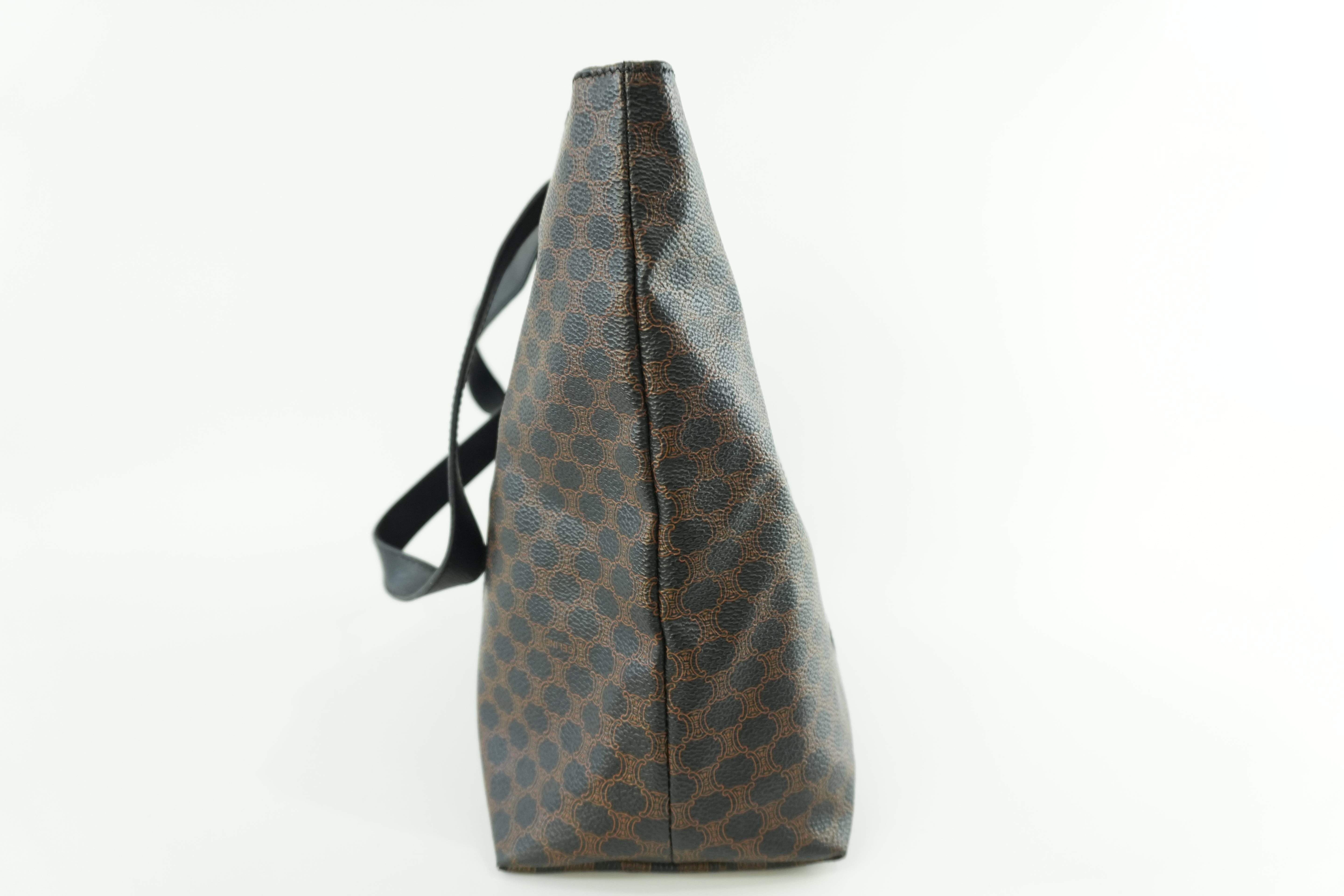 Celine Macadam Tote Bag Black Used