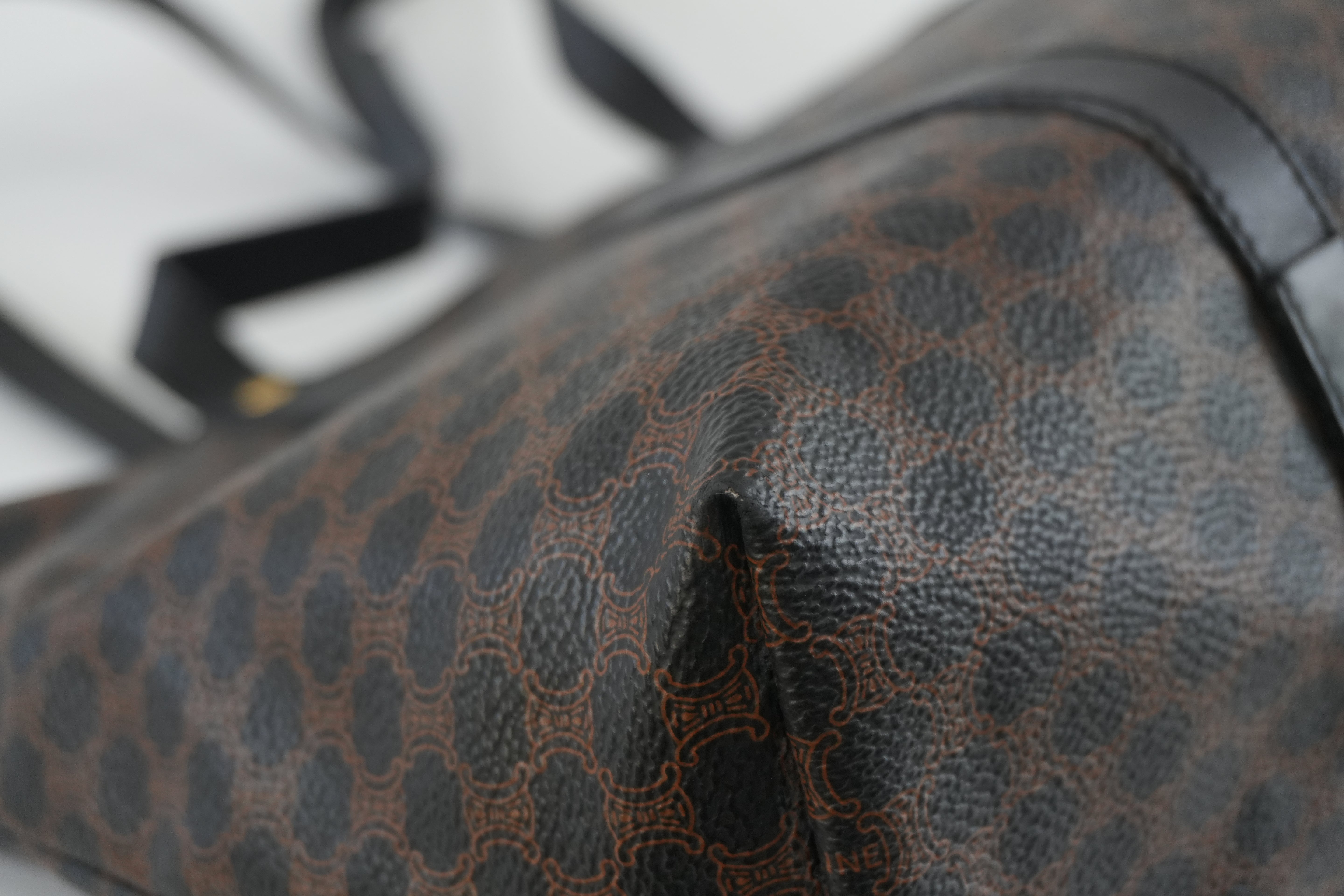 Celine Macadam Tote Bag Black Used