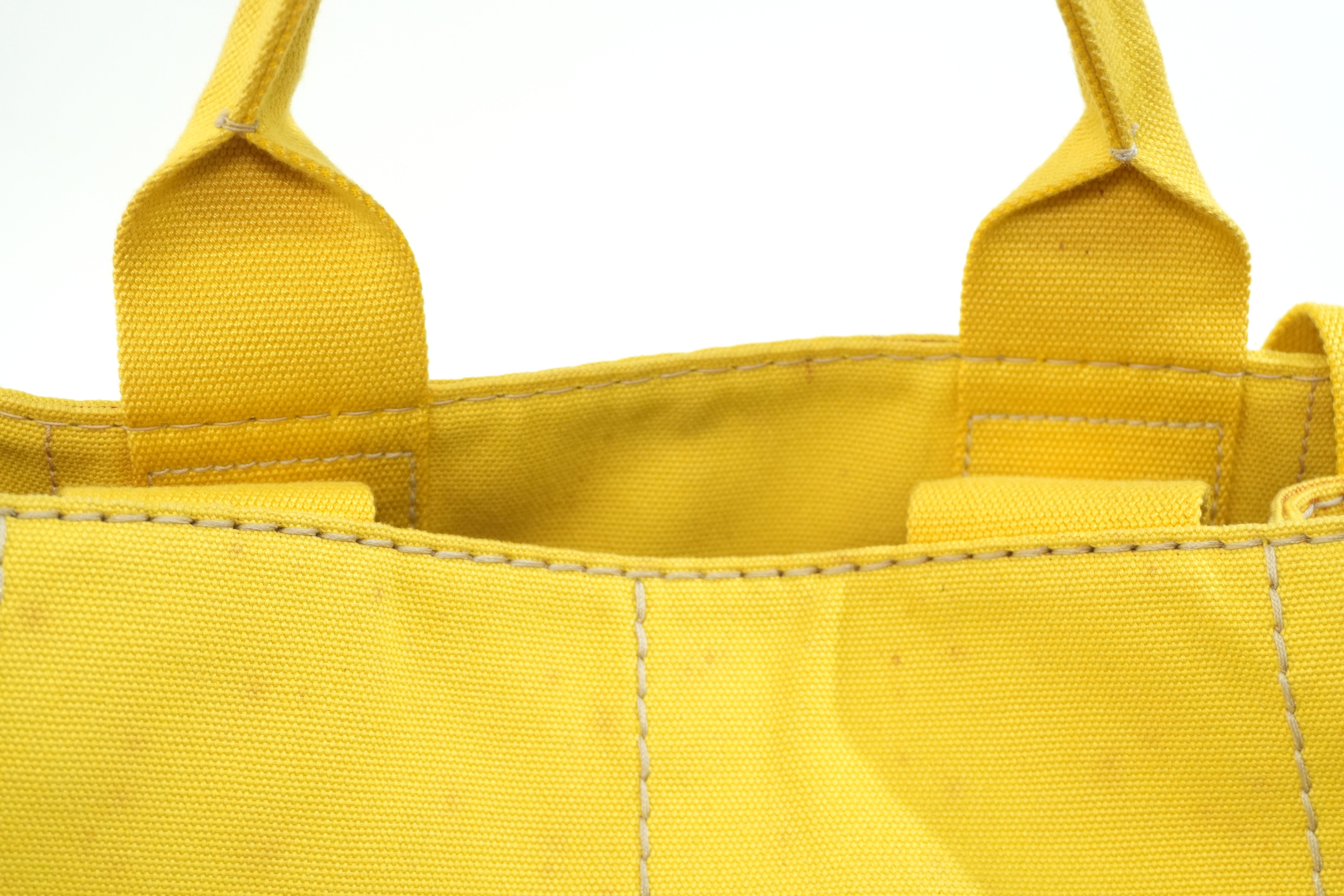 Pre-owned Prada Canapa Two Way Shoulder Bag Yellow