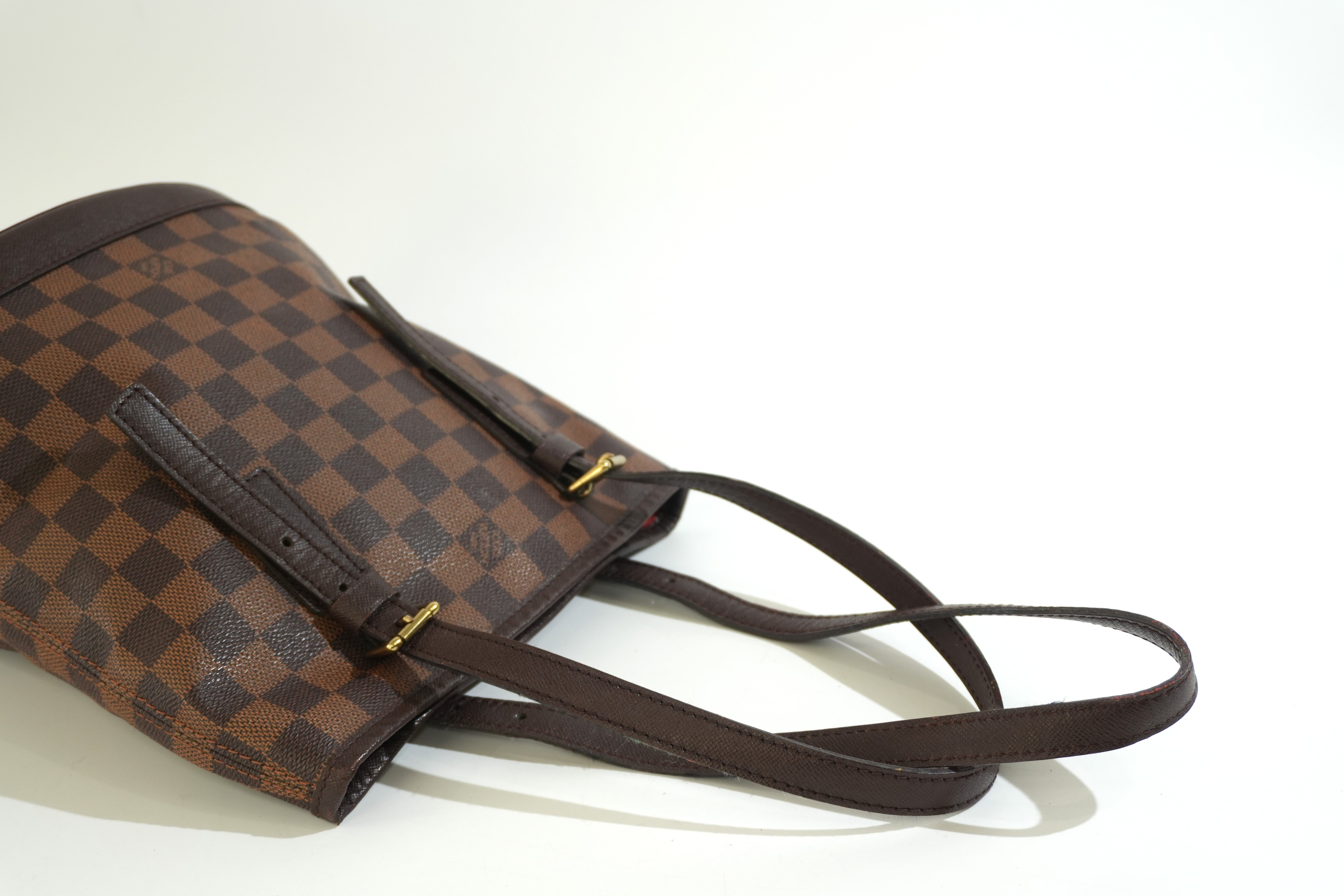 Pre-owned Louis Vuitton Damier Ebene Marais Bucket Shoulder Bag