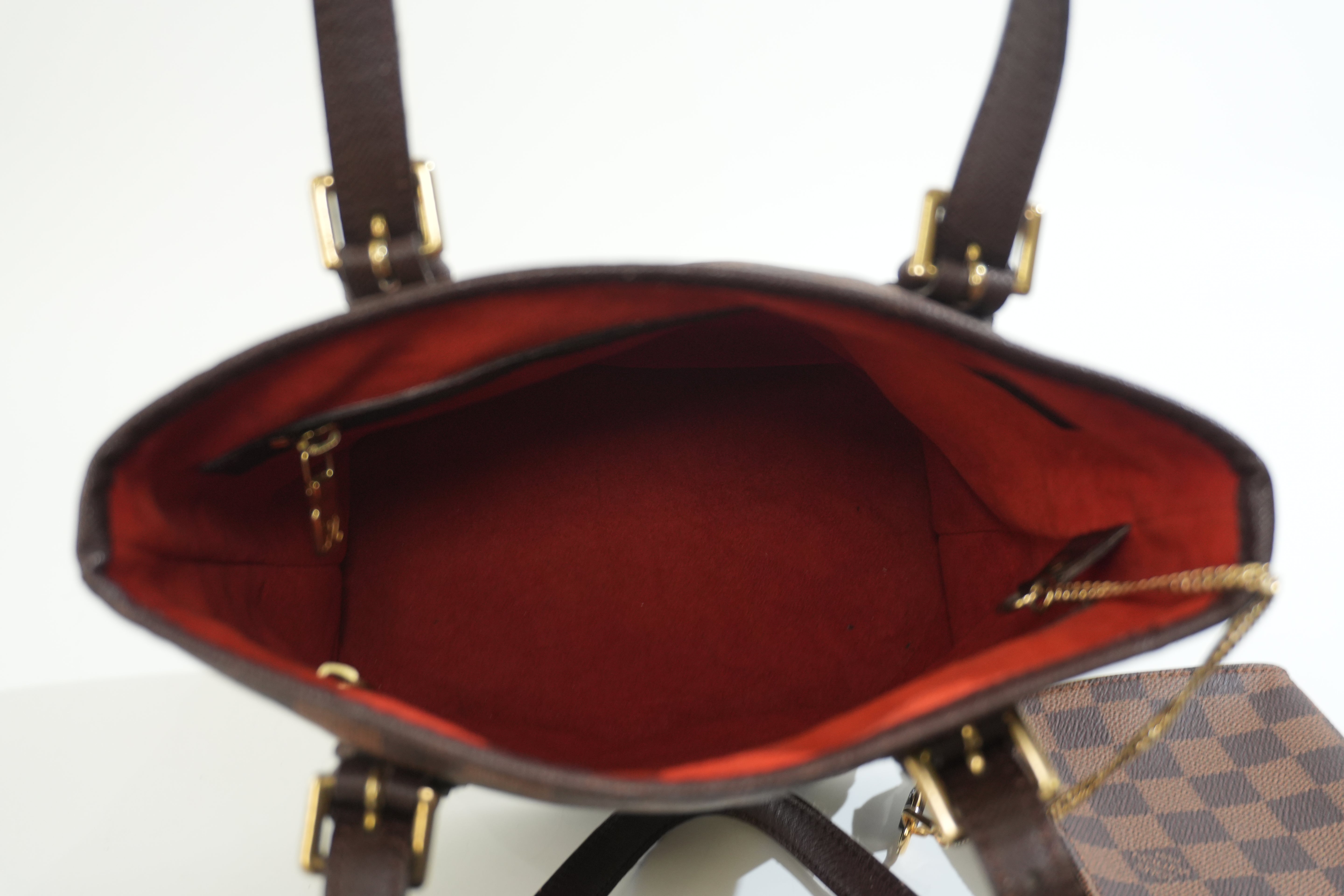 Pre-owned Louis Vuitton Damier Ebene Marais Bucket Shoulder Bag