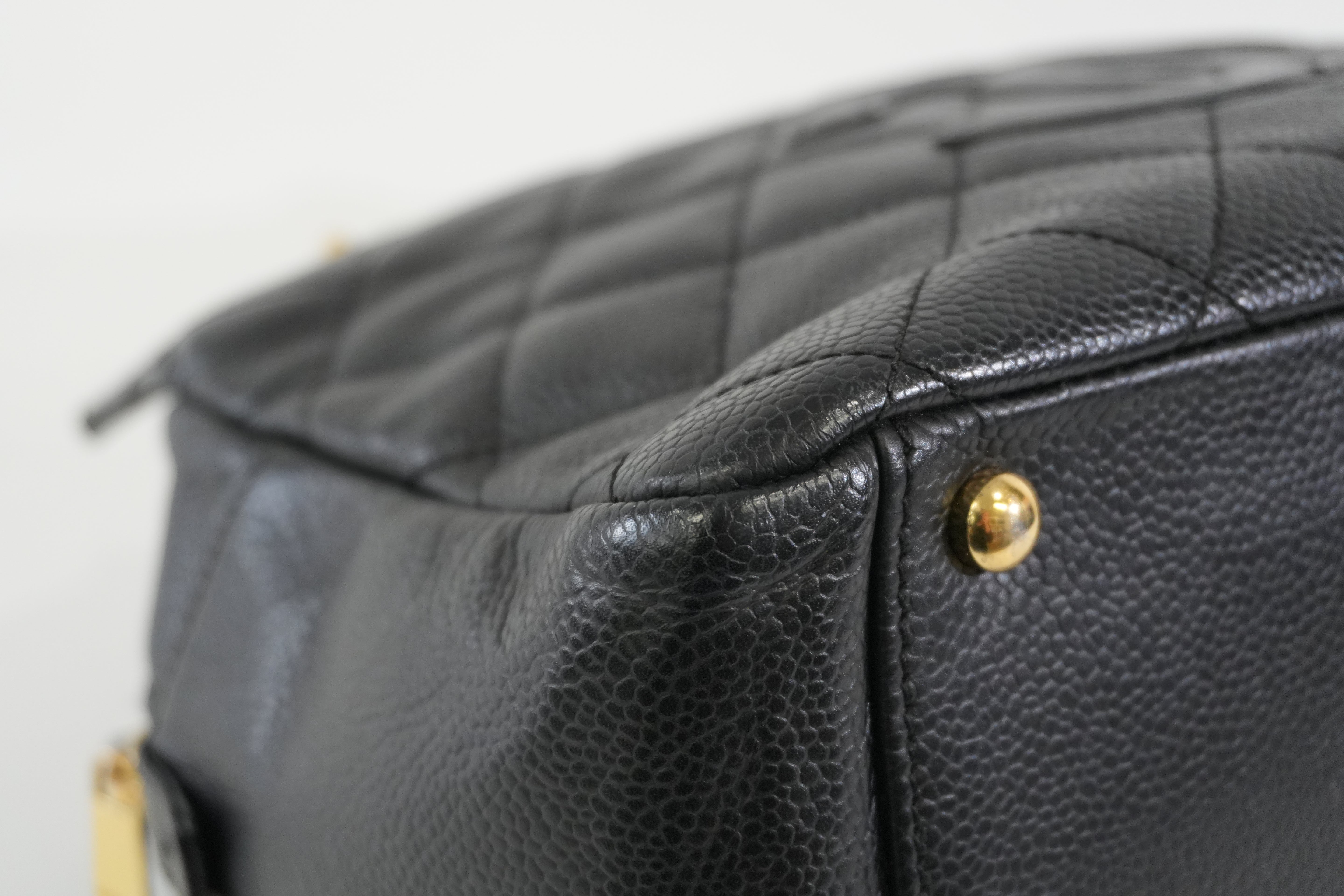 Pre-owned Chanel Caviar Skin PTT Chain Tote Bag Black