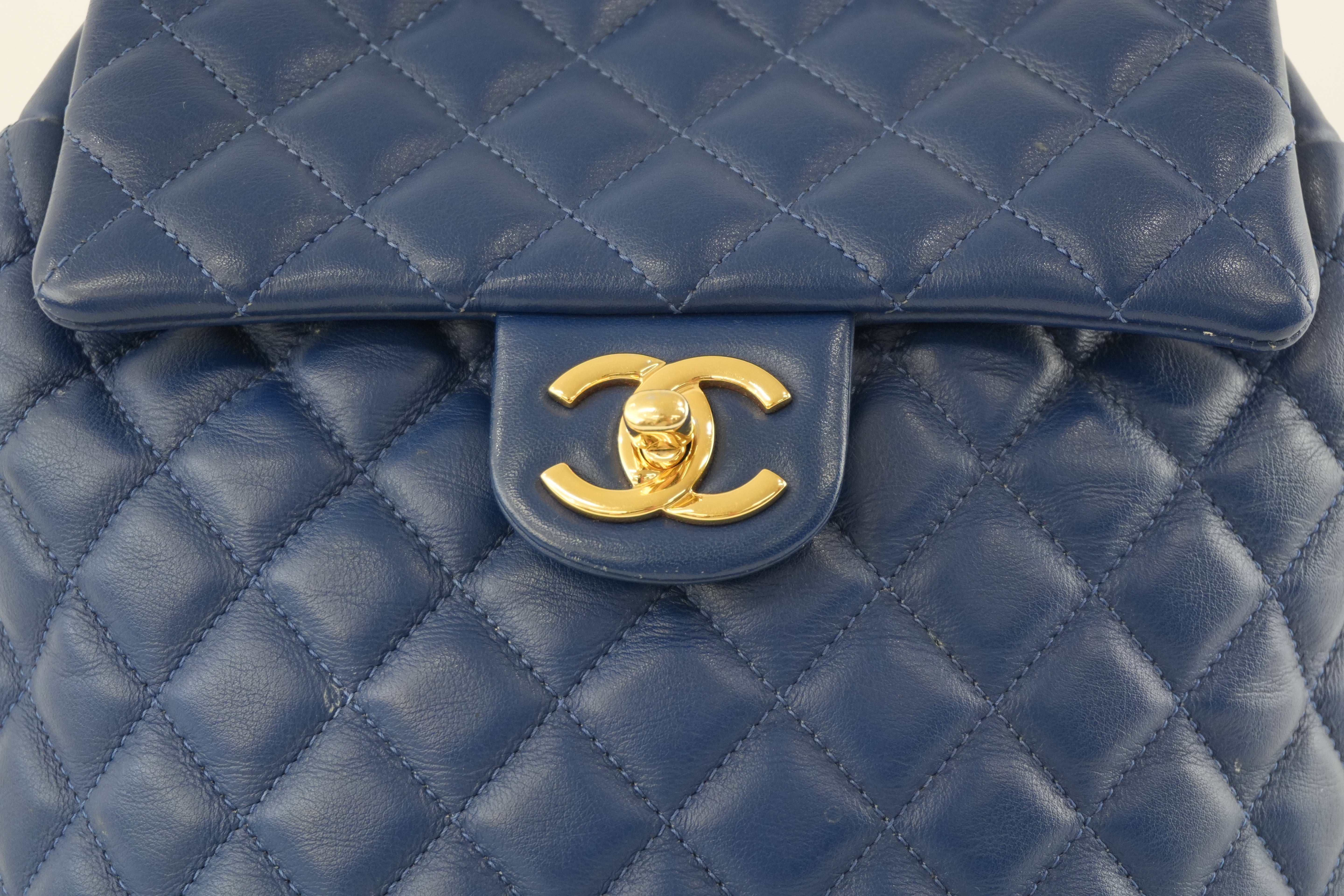 Chanel Lambskin Backpack Blue Used