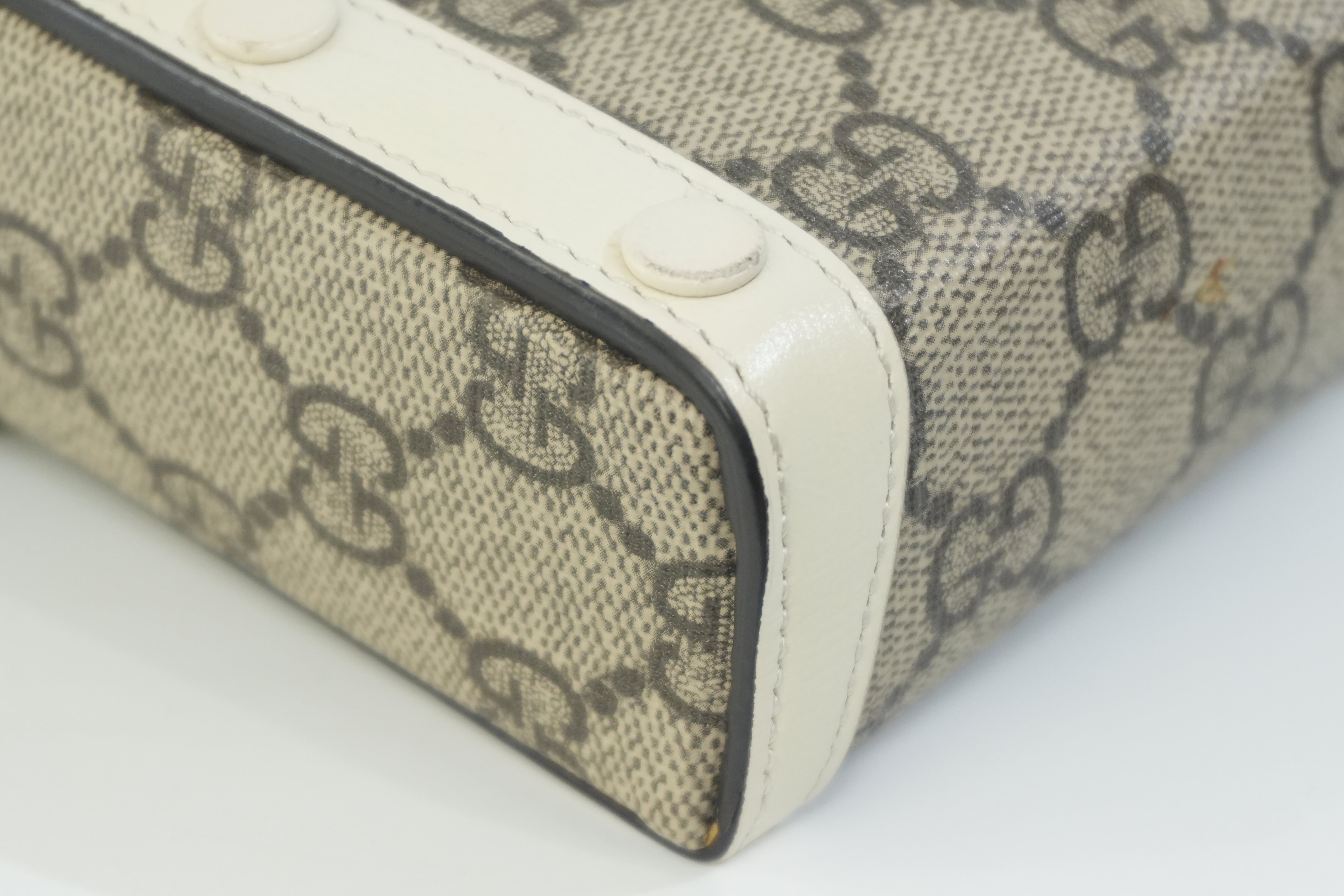 Pre-owned Gucci Horsebit Mini Vertical Shoulder Bag White