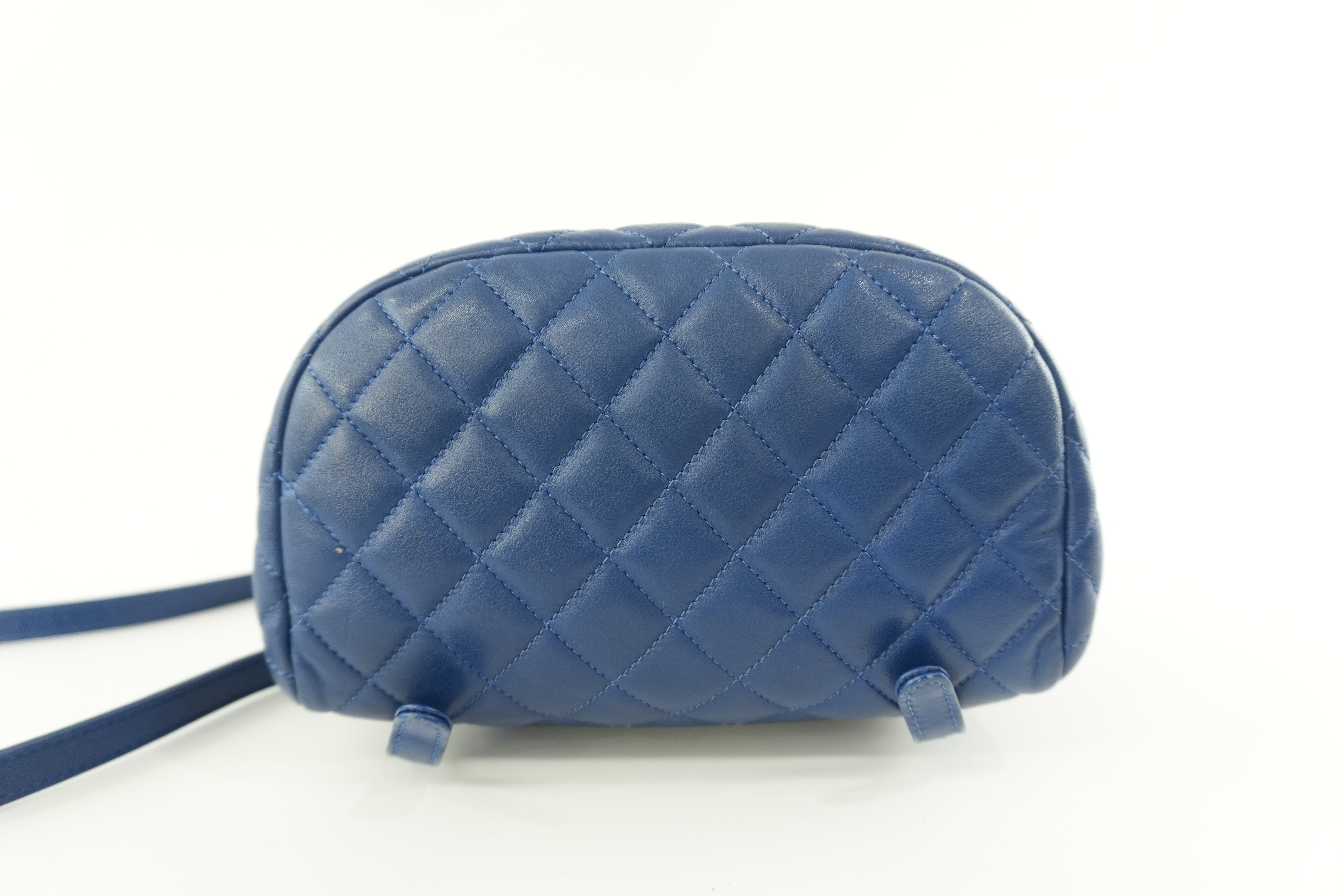 Chanel Lambskin Backpack Blue Used