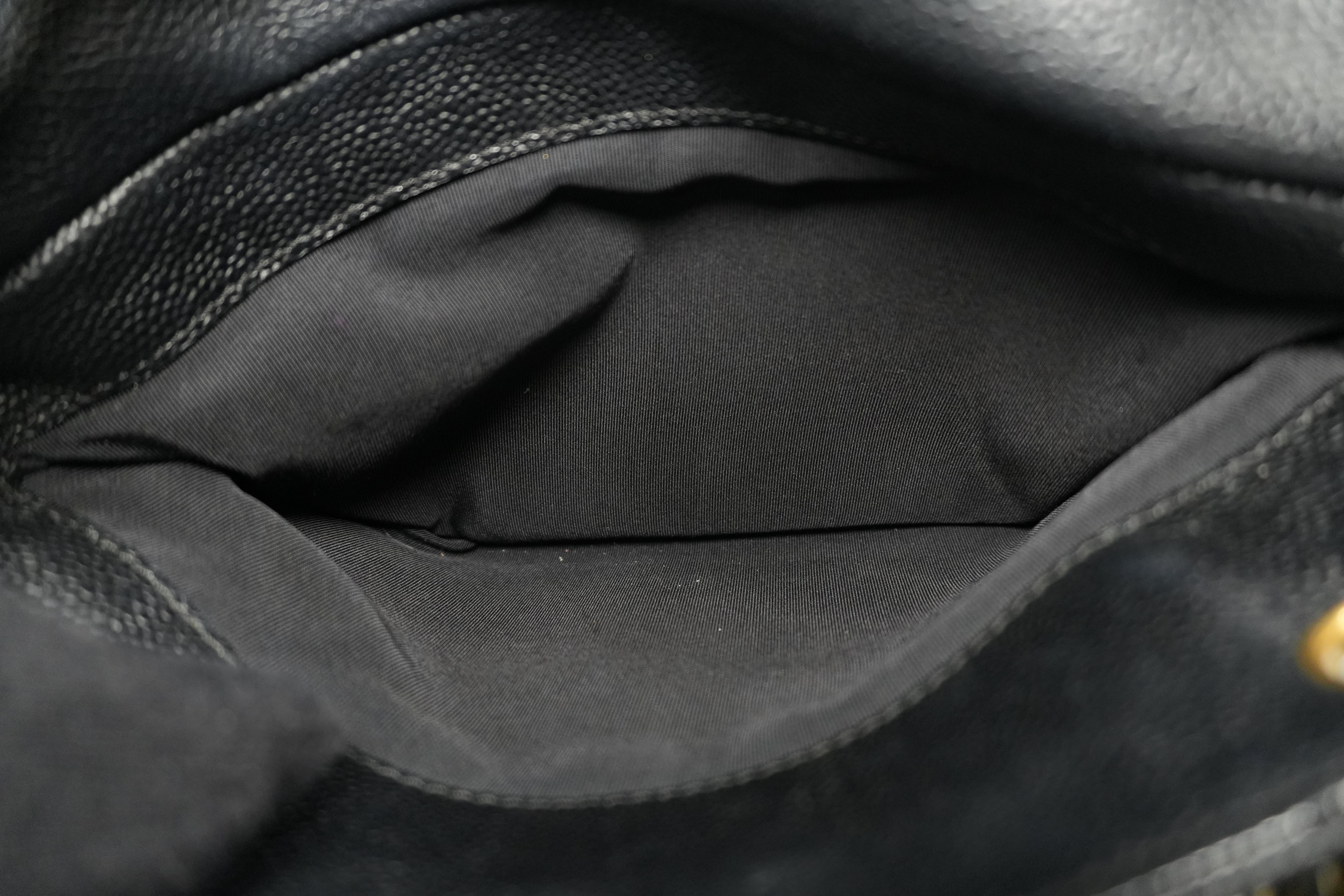 Pre-owned Chanel Caviar Skin PTT Chain Tote Bag Black