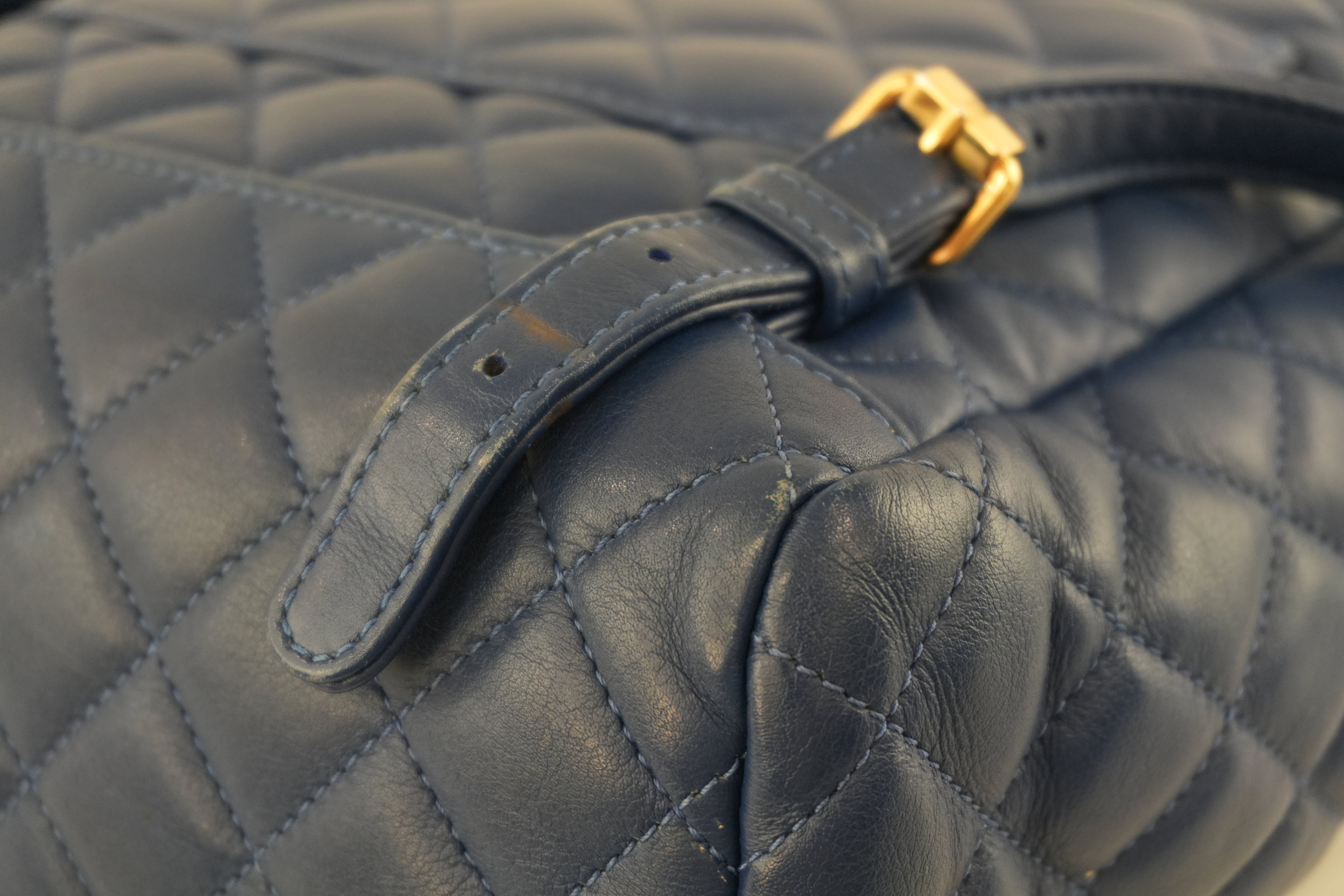 Chanel Lambskin Backpack Blue Used