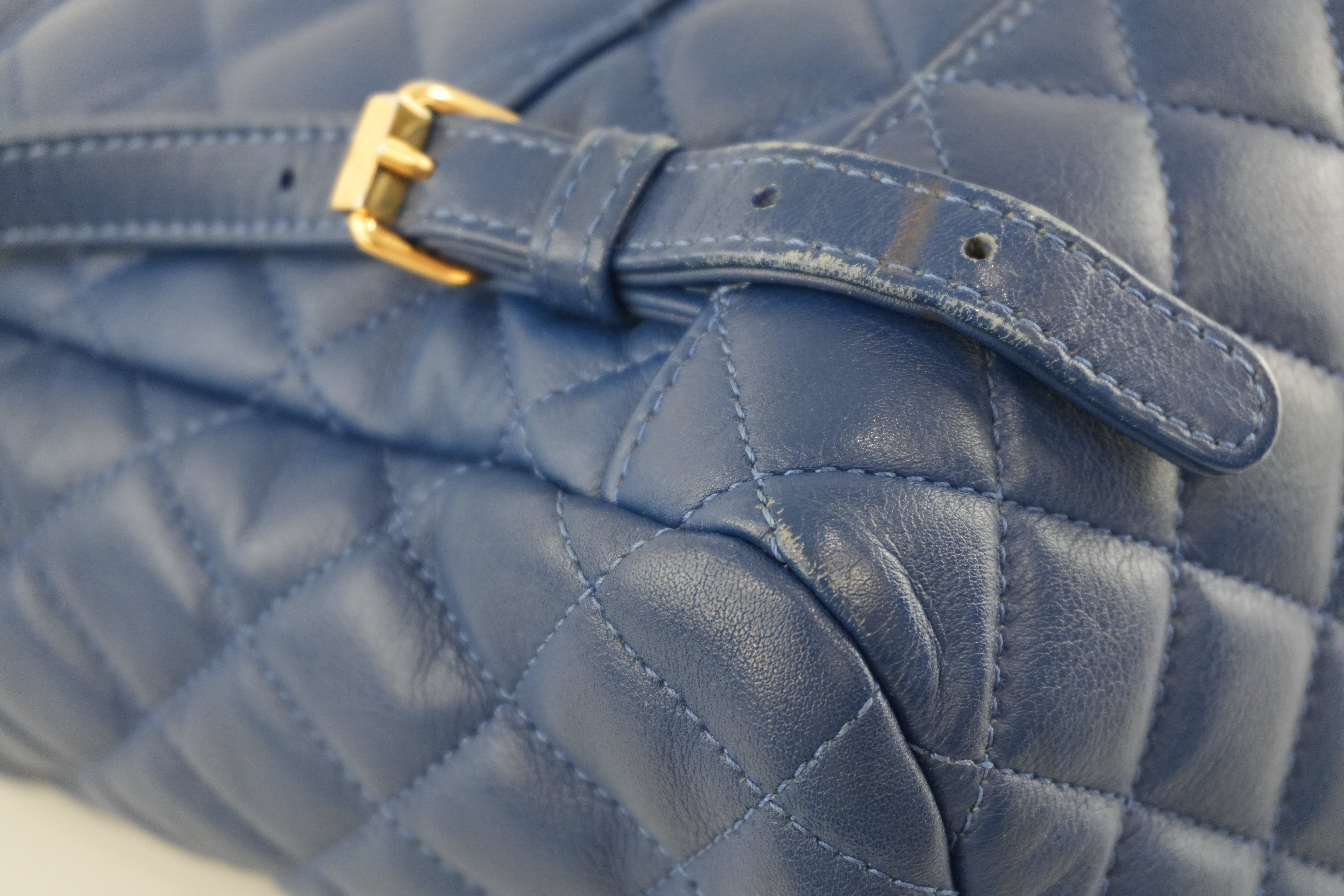 Chanel Lambskin Backpack Blue Used