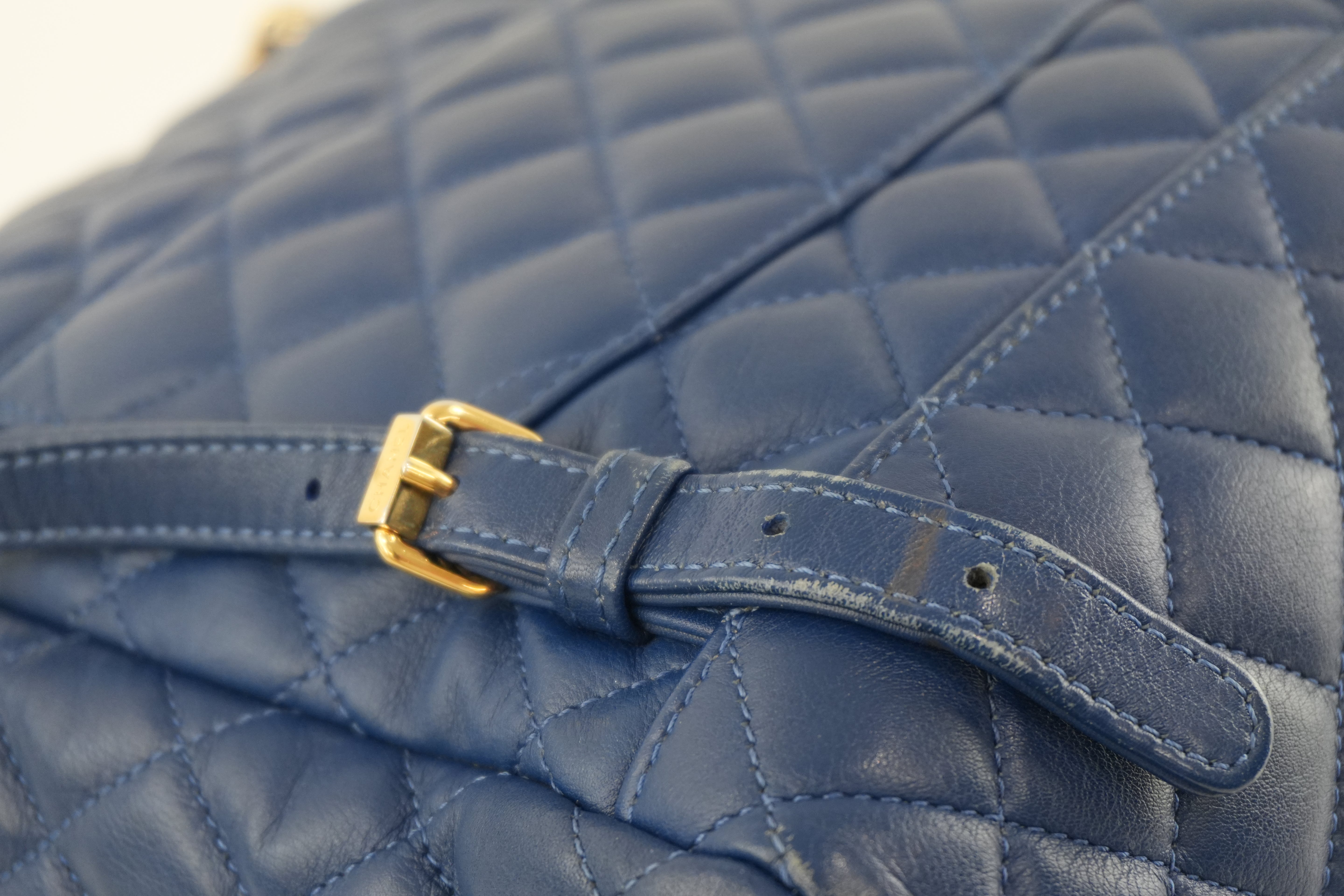 Chanel Lambskin Backpack Blue Used