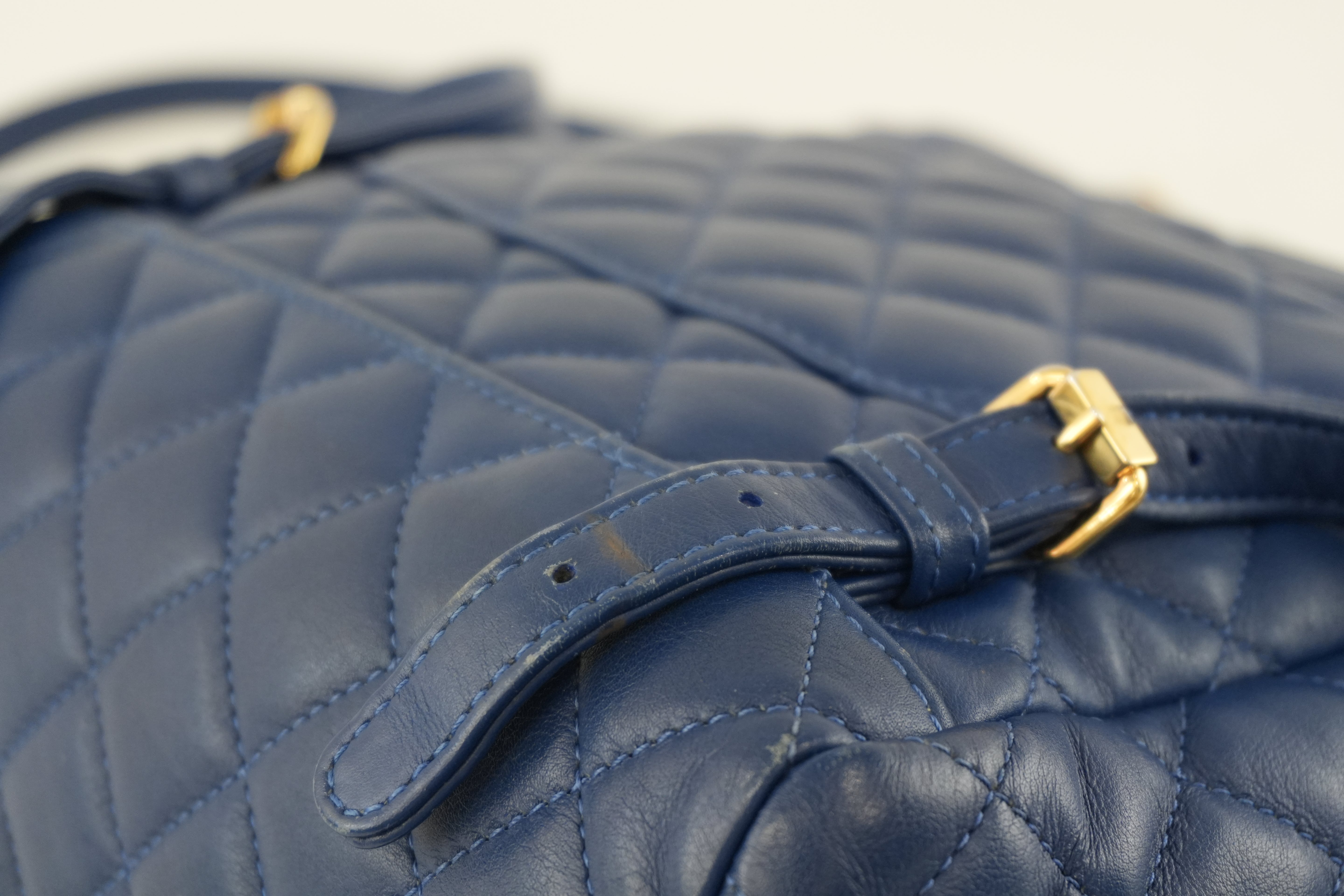 Chanel Lambskin Backpack Blue Used