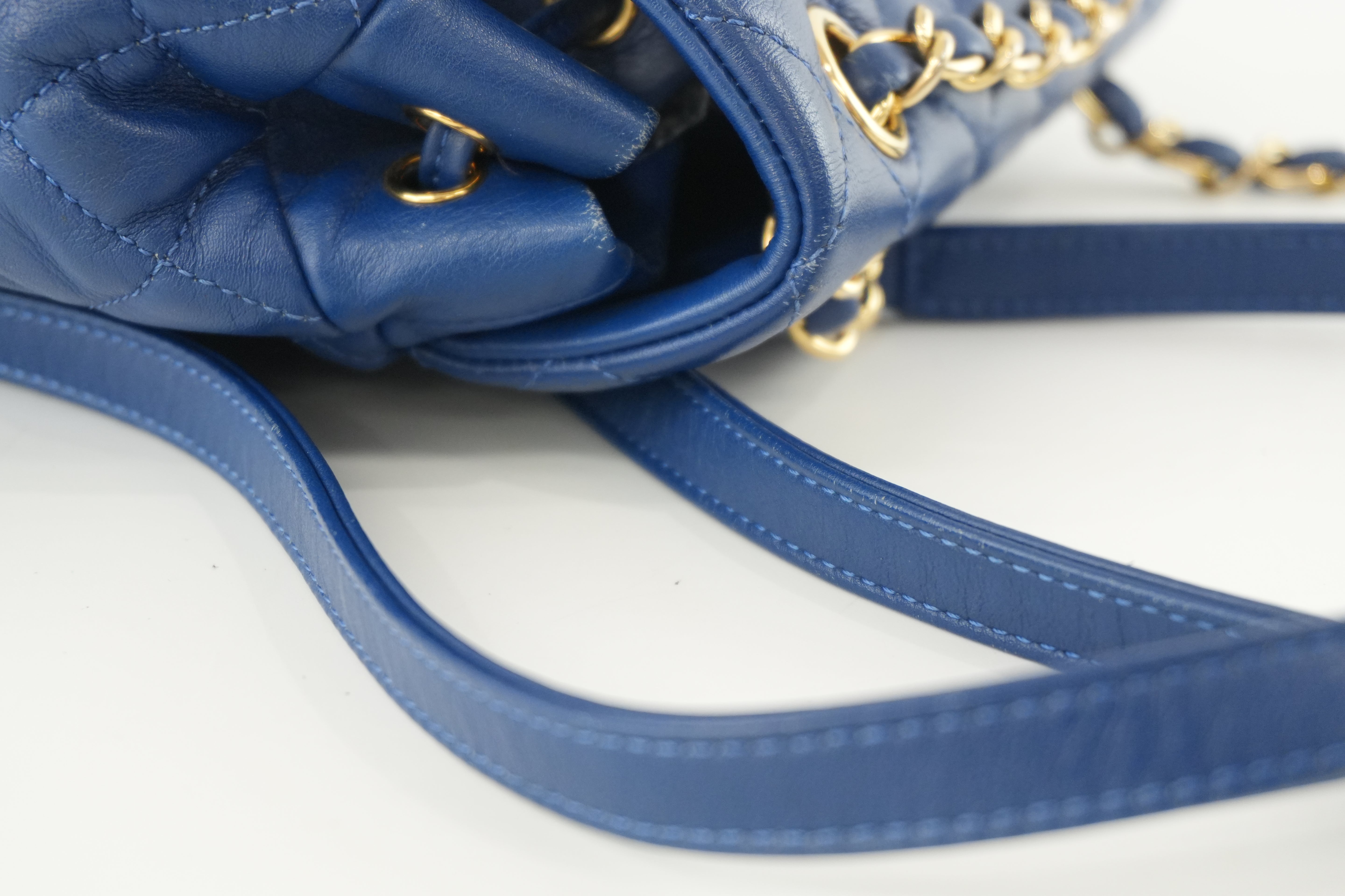 Chanel Lambskin Backpack Blue Used