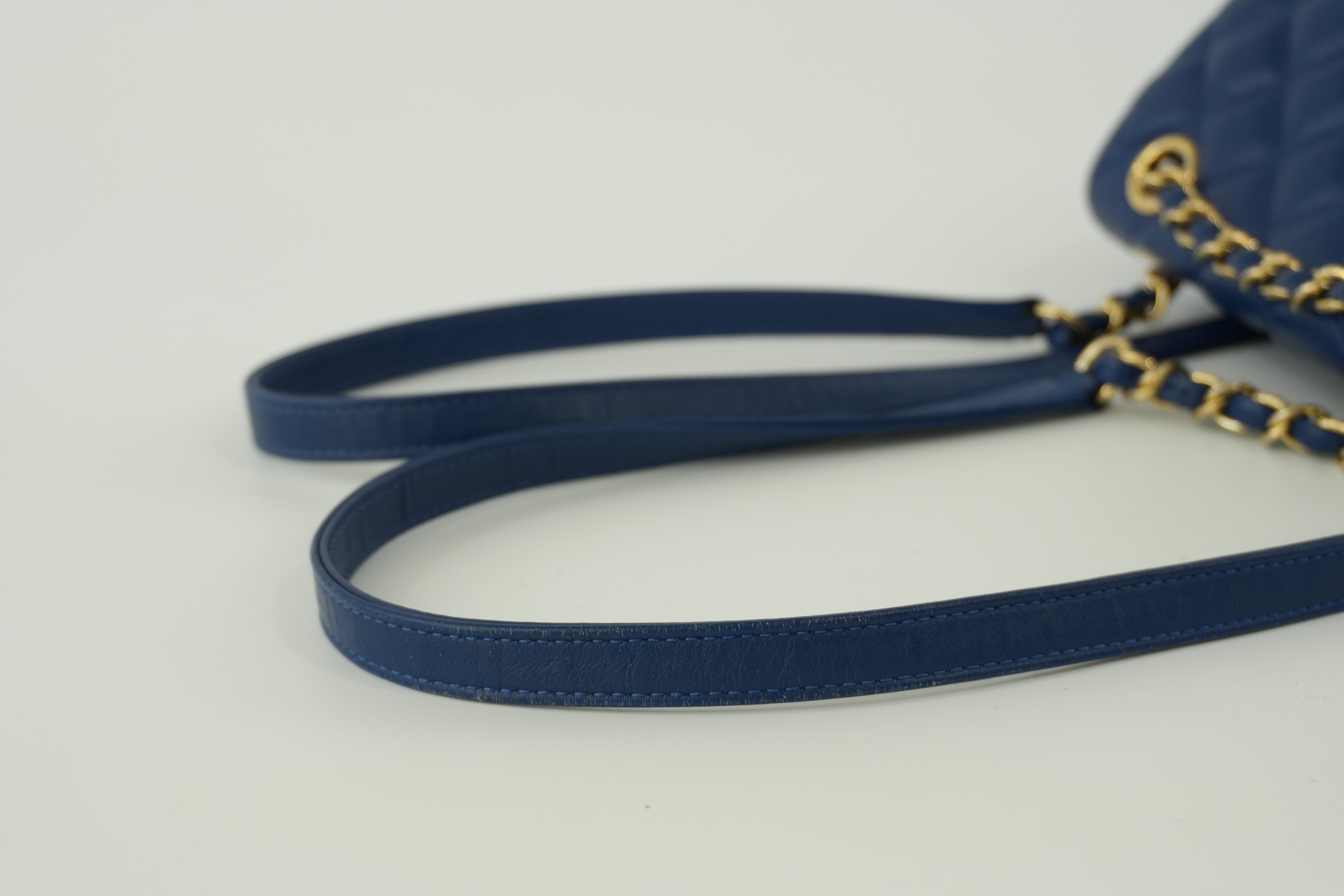 Chanel Lambskin Backpack Blue Used