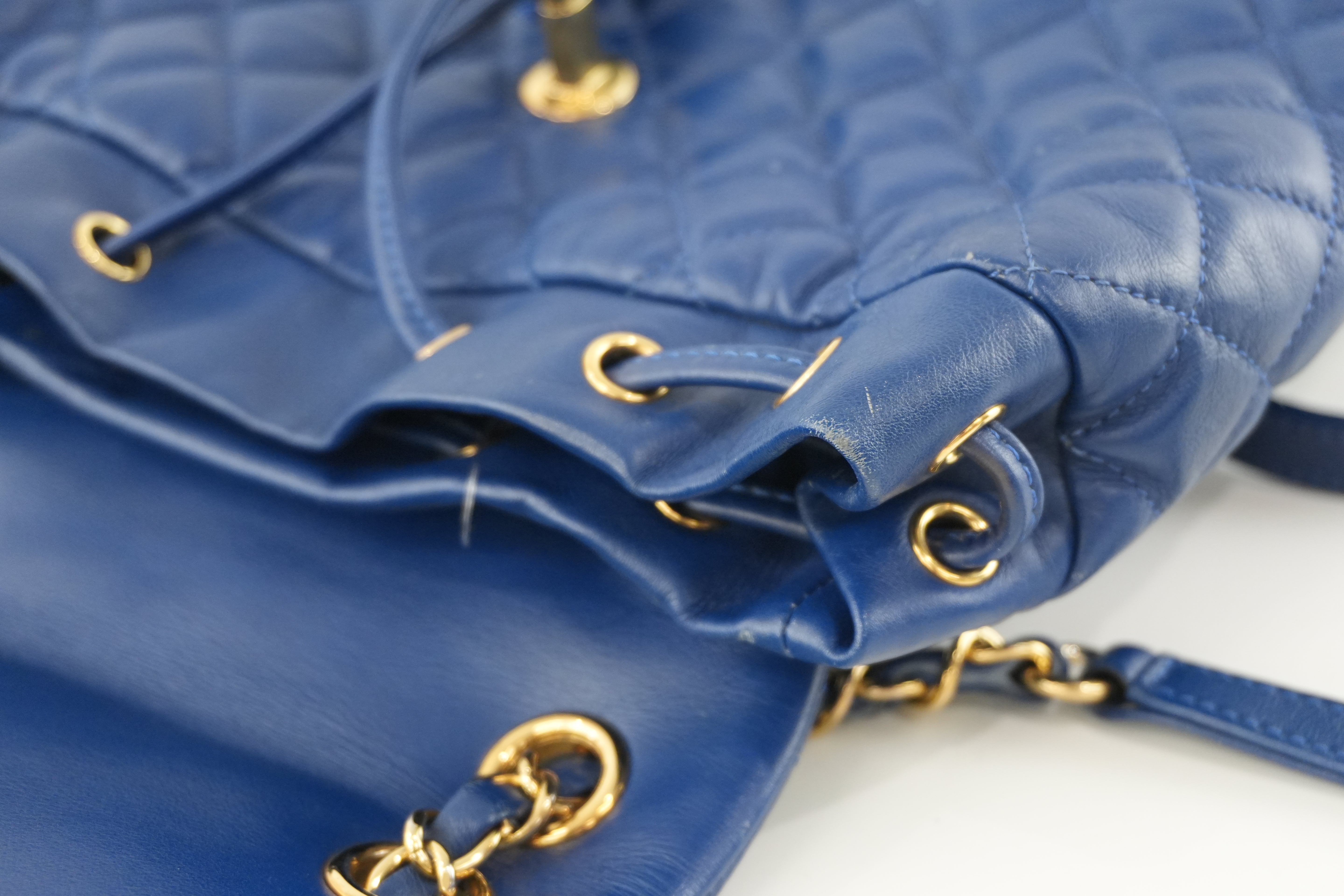 Chanel Lambskin Backpack Blue Used