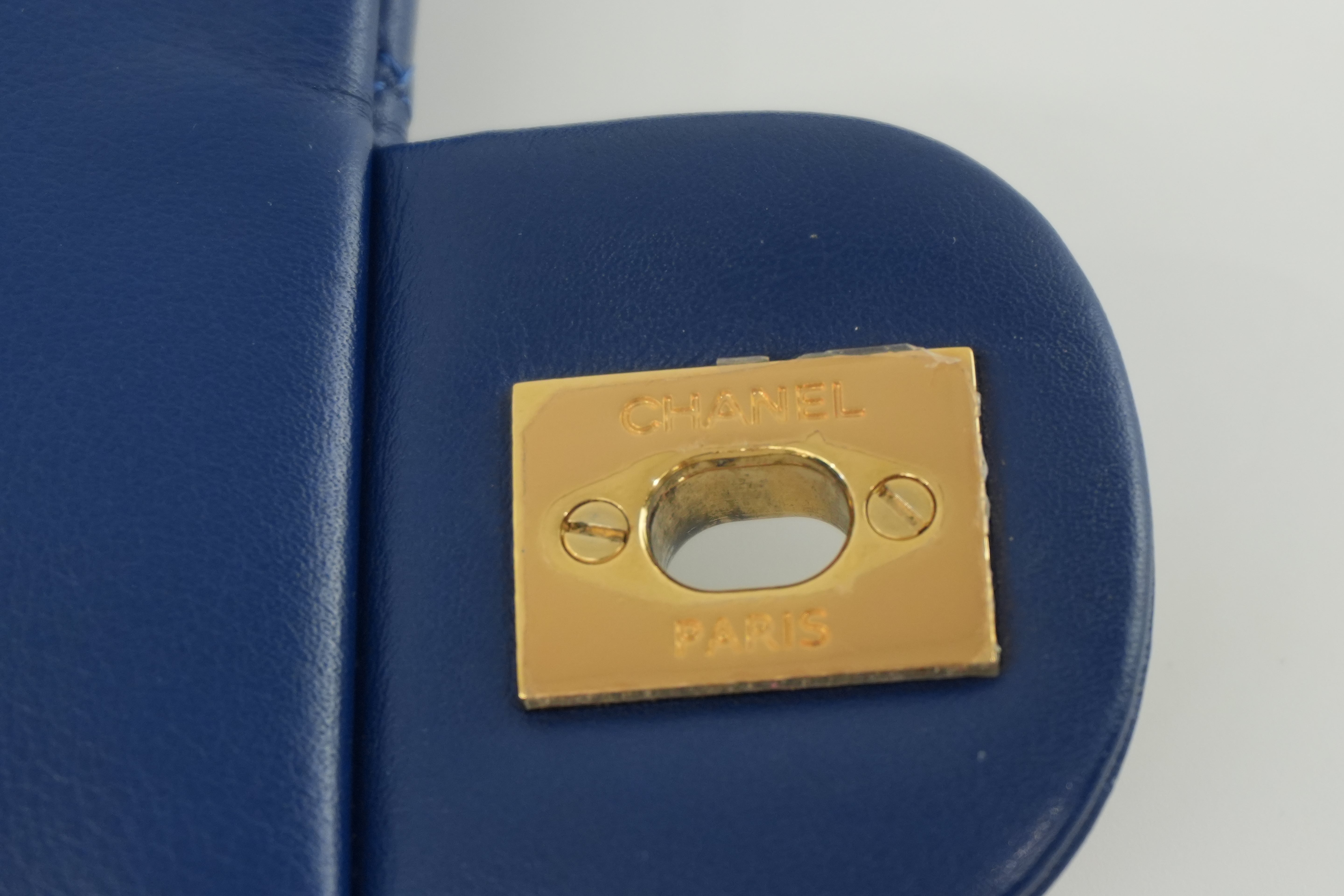 Chanel Lambskin Backpack Blue Used