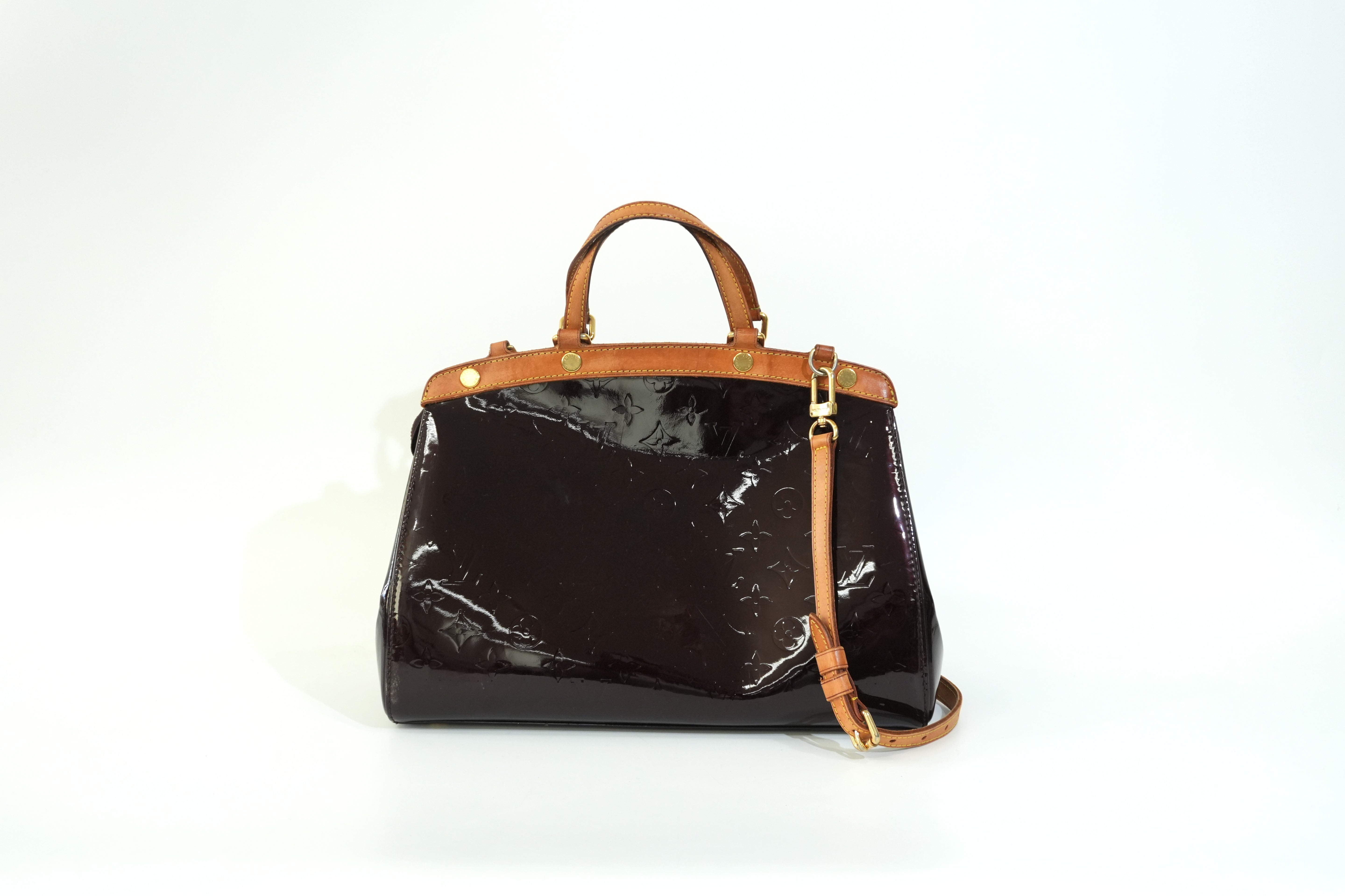 Pre-owned Louis Vuitton Leather Vernis Brea Two Way Shoulder Bag Amarante