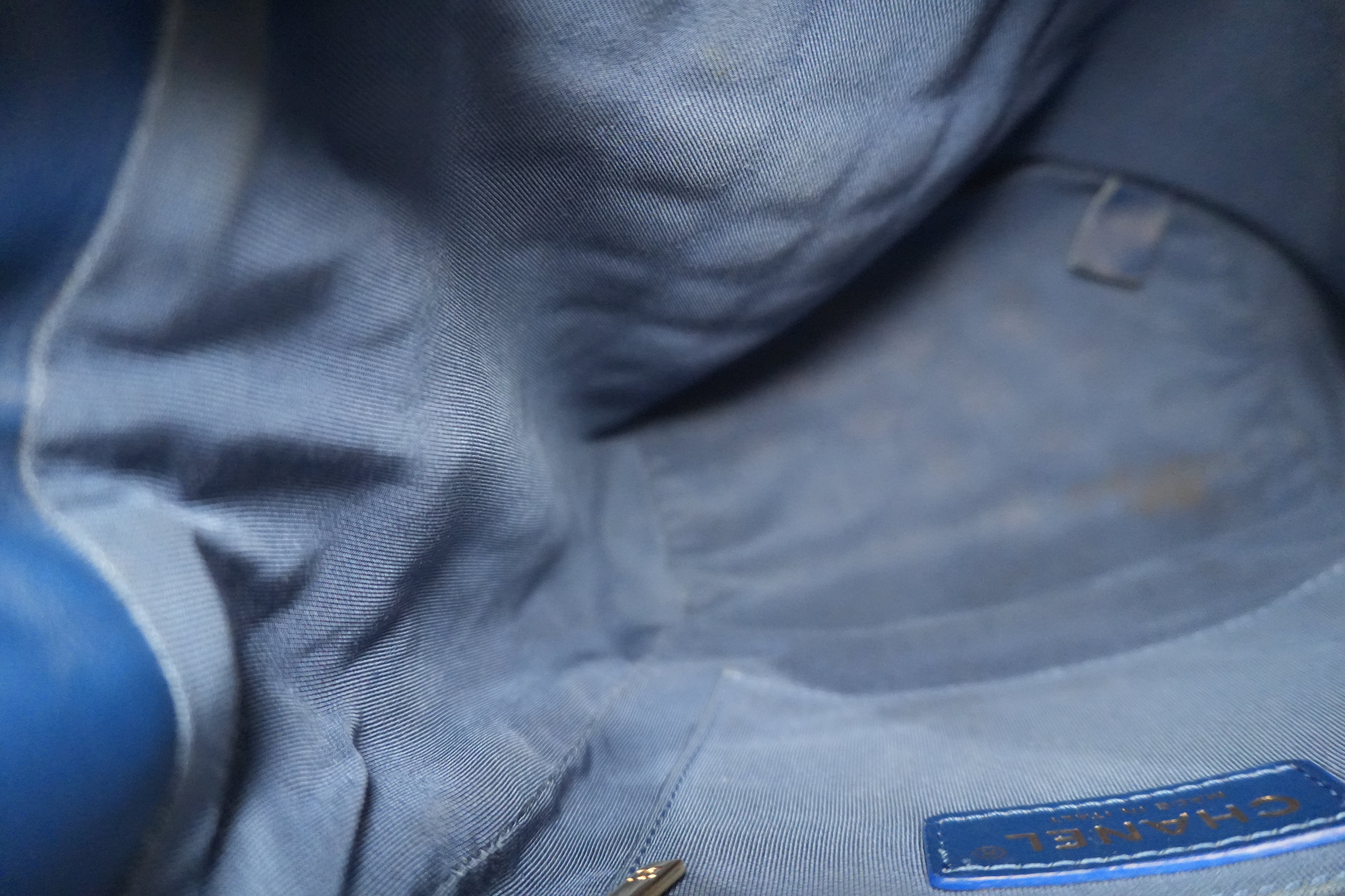 Chanel Lambskin Backpack Blue Used