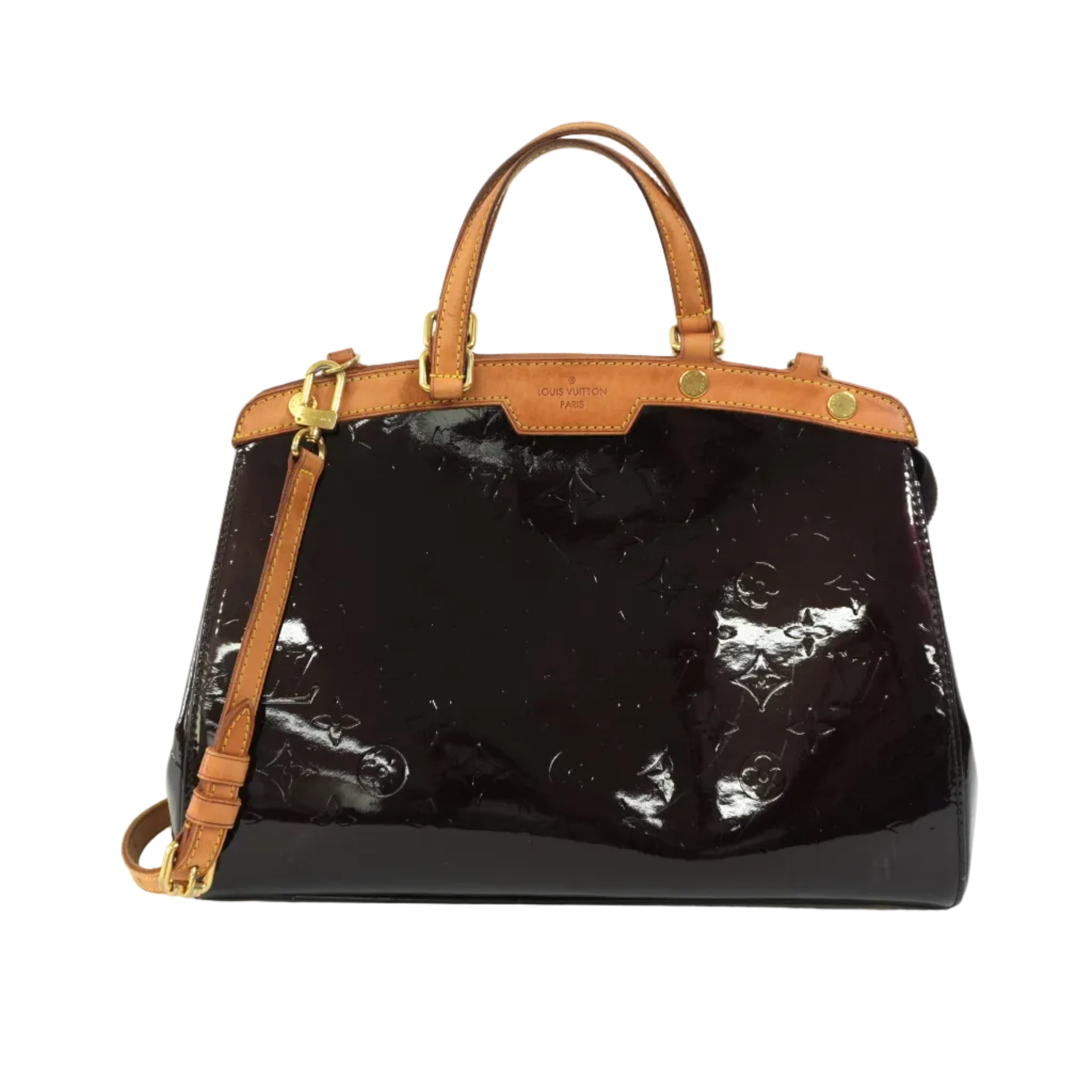 Pre-owned Louis Vuitton Leather Vernis Brea Two Way Shoulder Bag Amarante