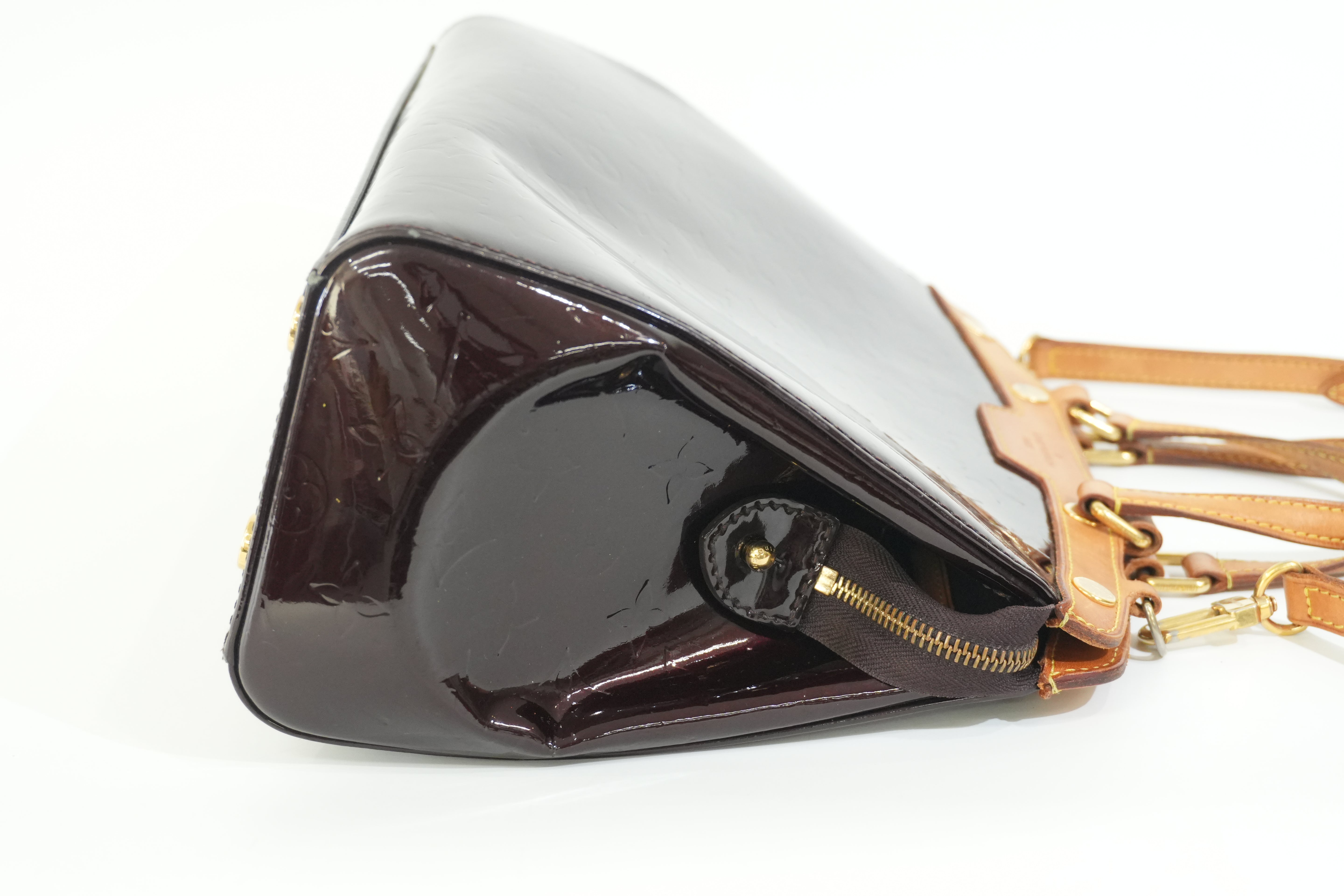 Pre-owned Louis Vuitton Leather Vernis Brea Two Way Shoulder Bag Amarante