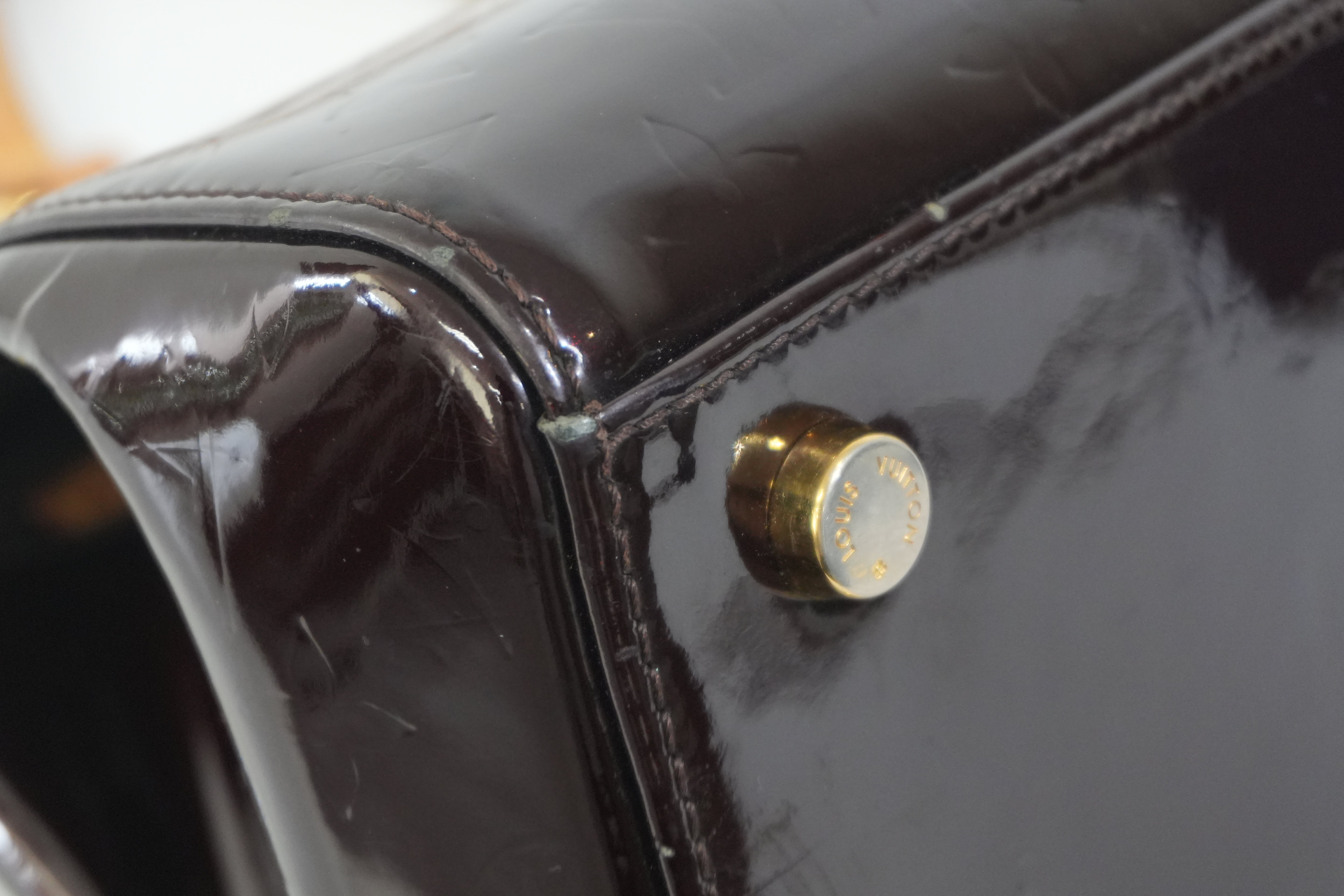 Pre-owned Louis Vuitton Leather Vernis Brea Two Way Shoulder Bag Amarante