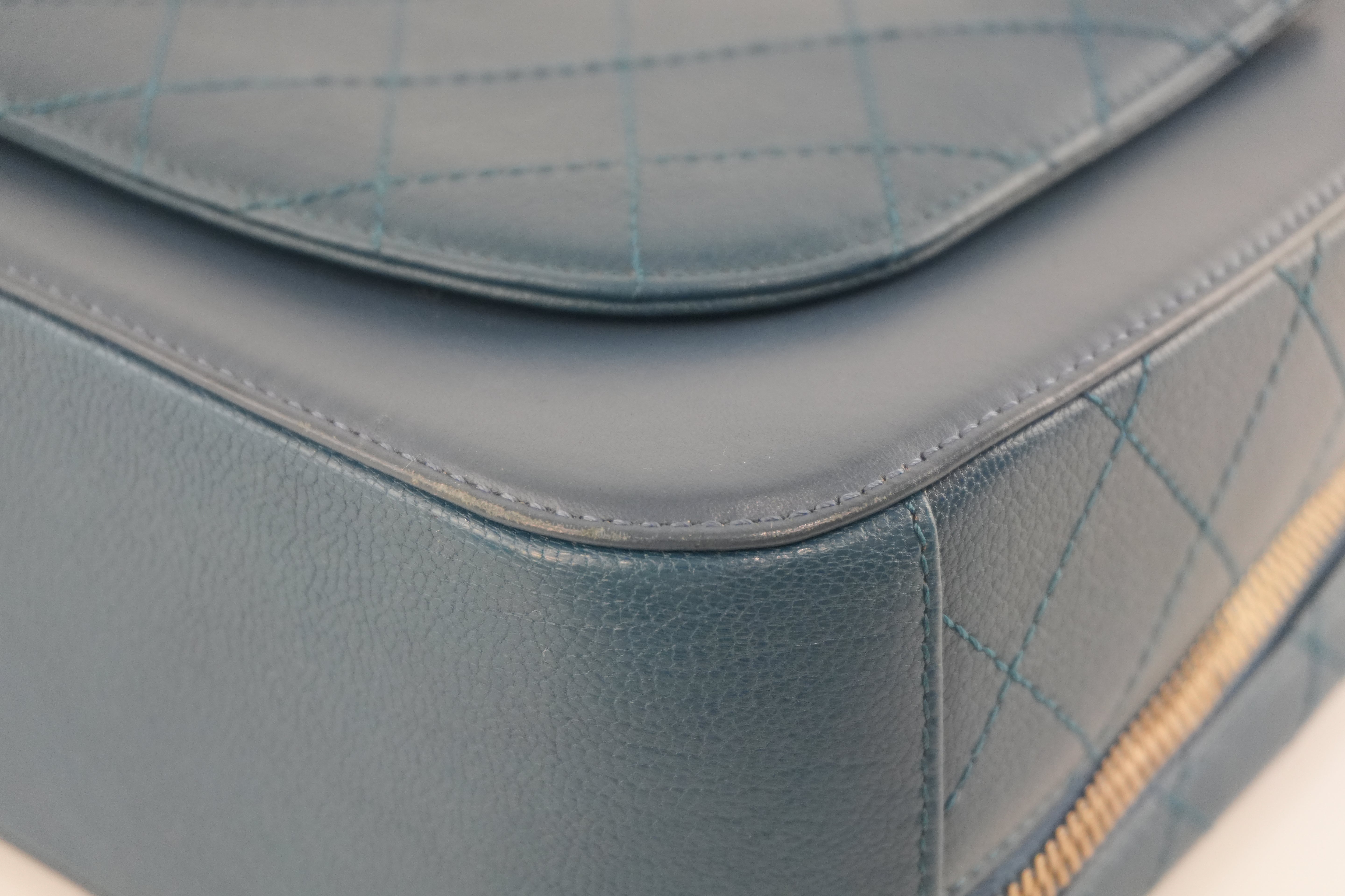 Chanel Curve Vanity Two Way Shoulder Bag Blue Used