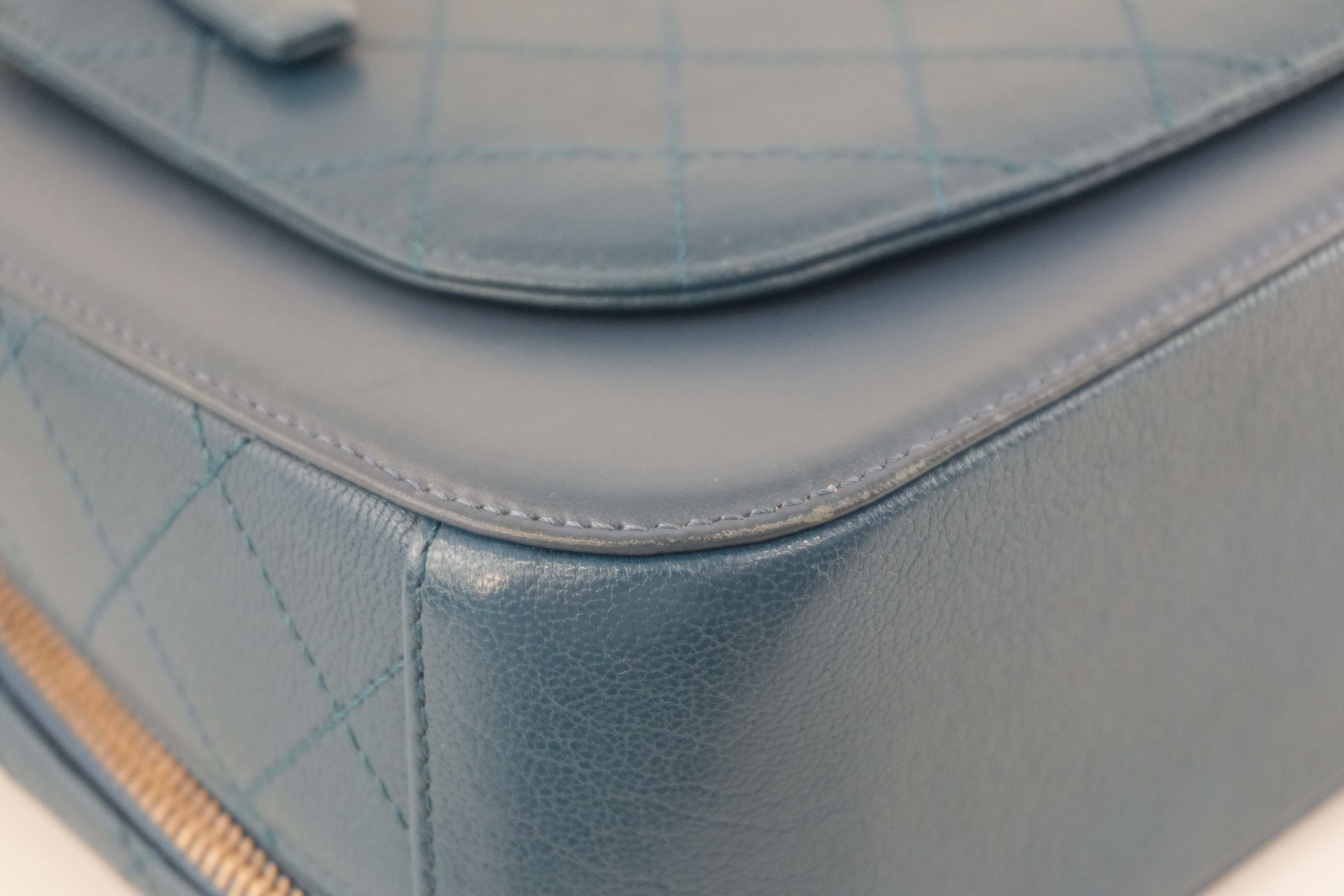 Chanel Curve Vanity Two Way Shoulder Bag Blue Used