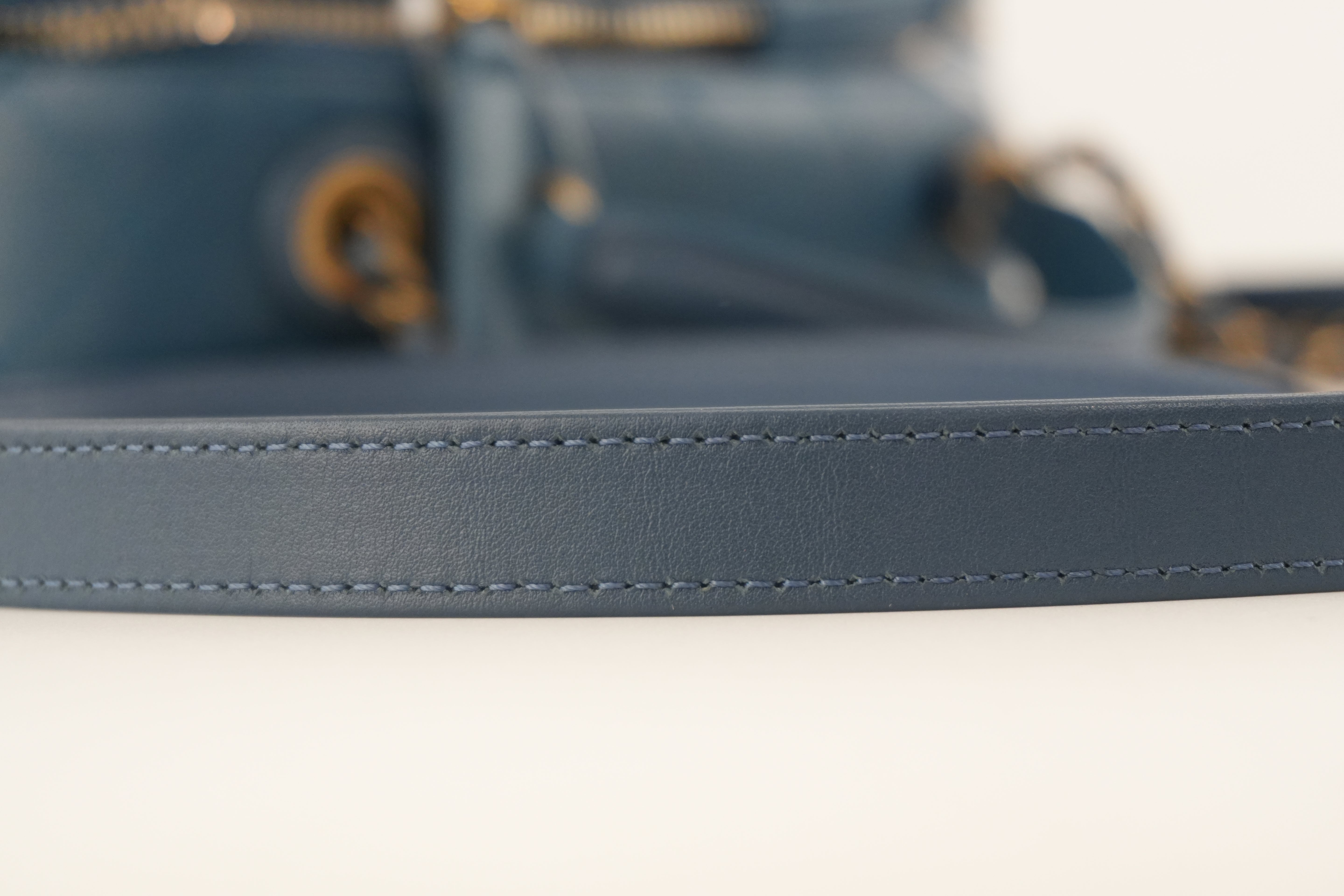 Chanel Curve Vanity Two Way Shoulder Bag Blue Used