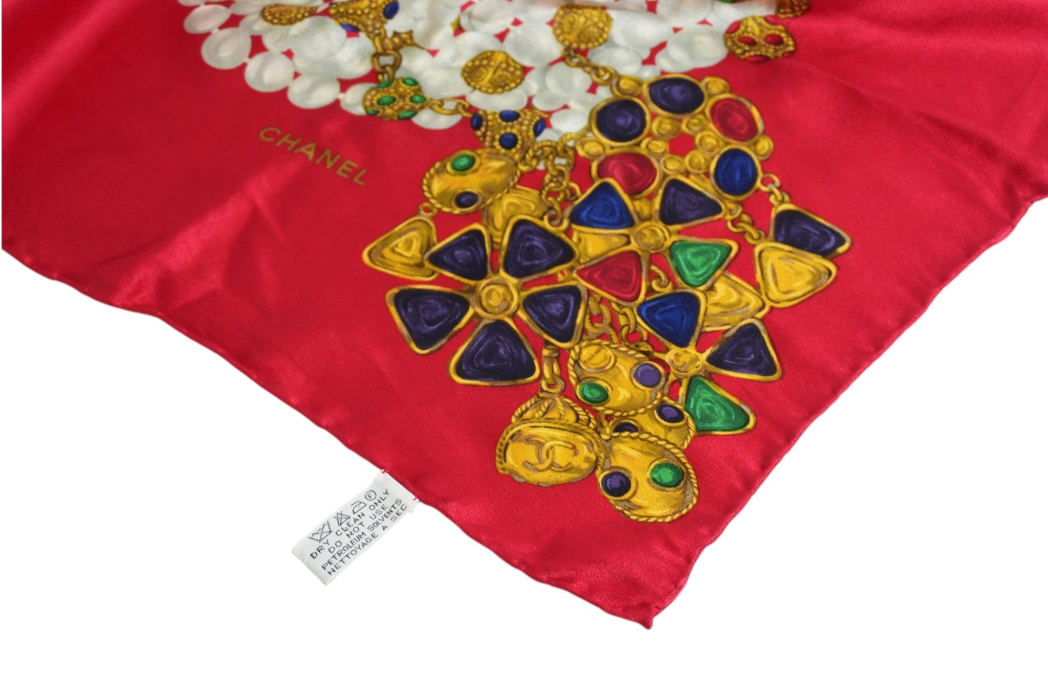 Pre-owned Chanel Silk Scarf Red
