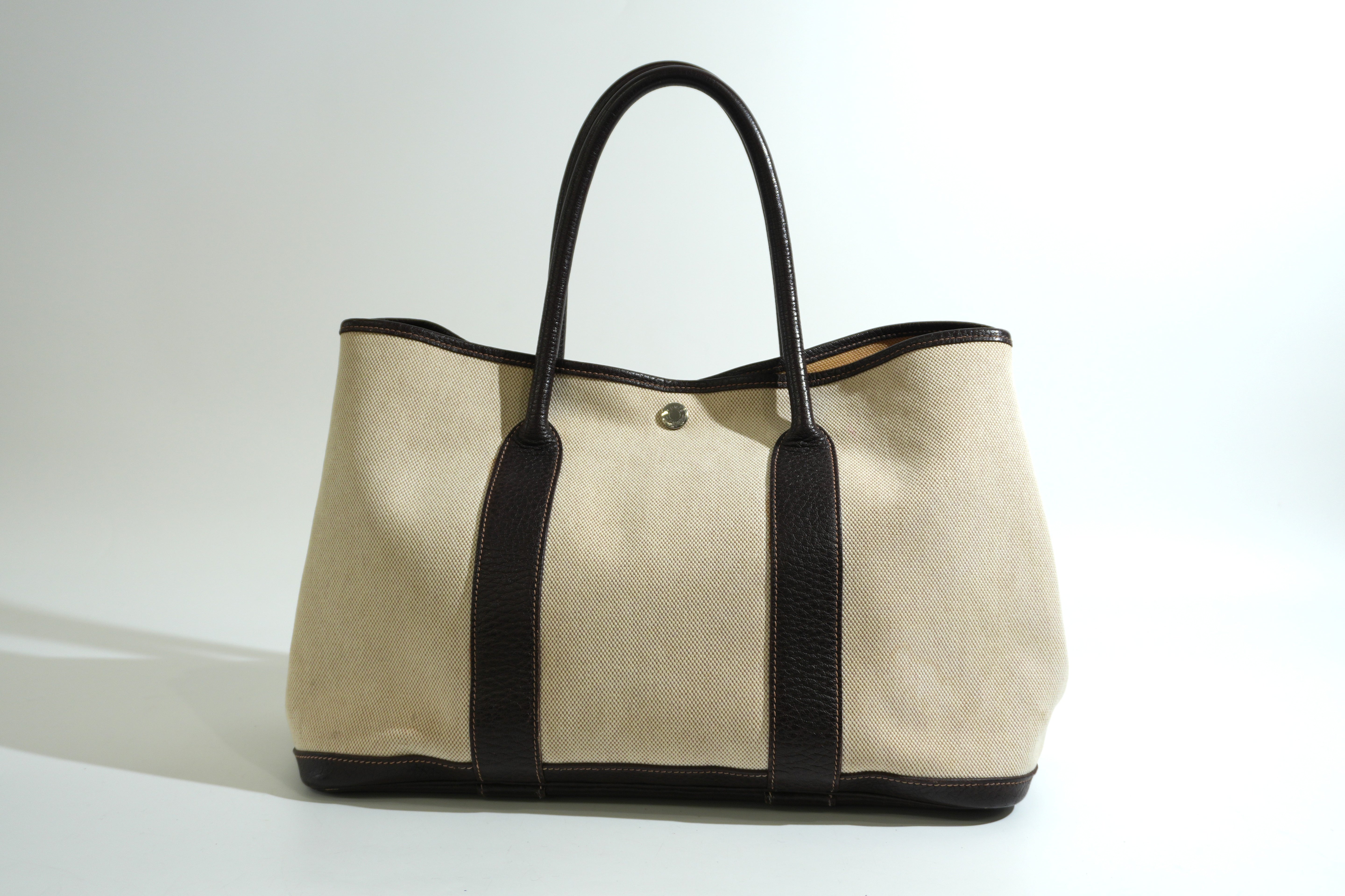 Pre-owned Hermes Garden Party Tote Bag Brown and Beige