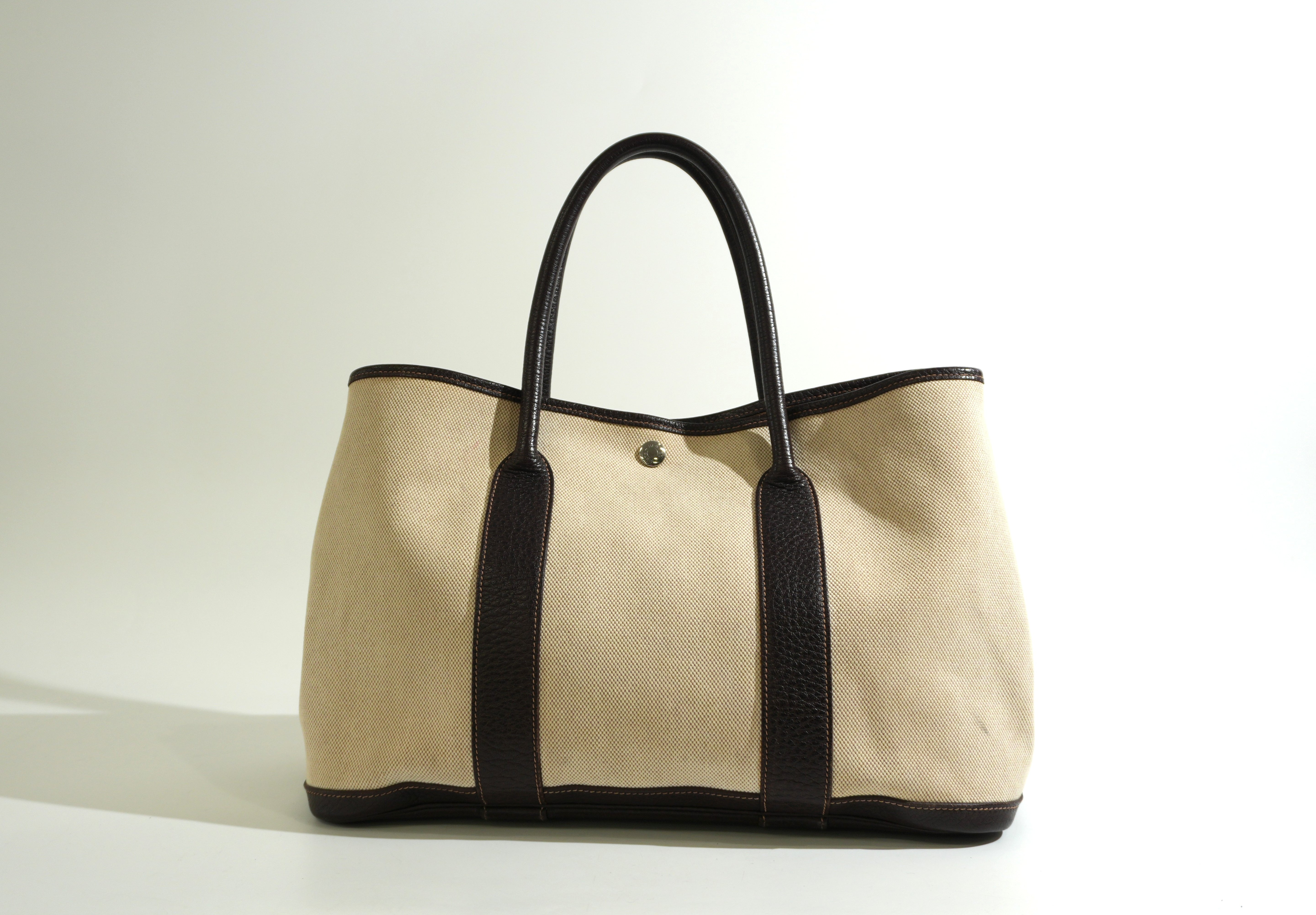 Pre-owned Hermes Garden Party Tote Bag Brown and Beige