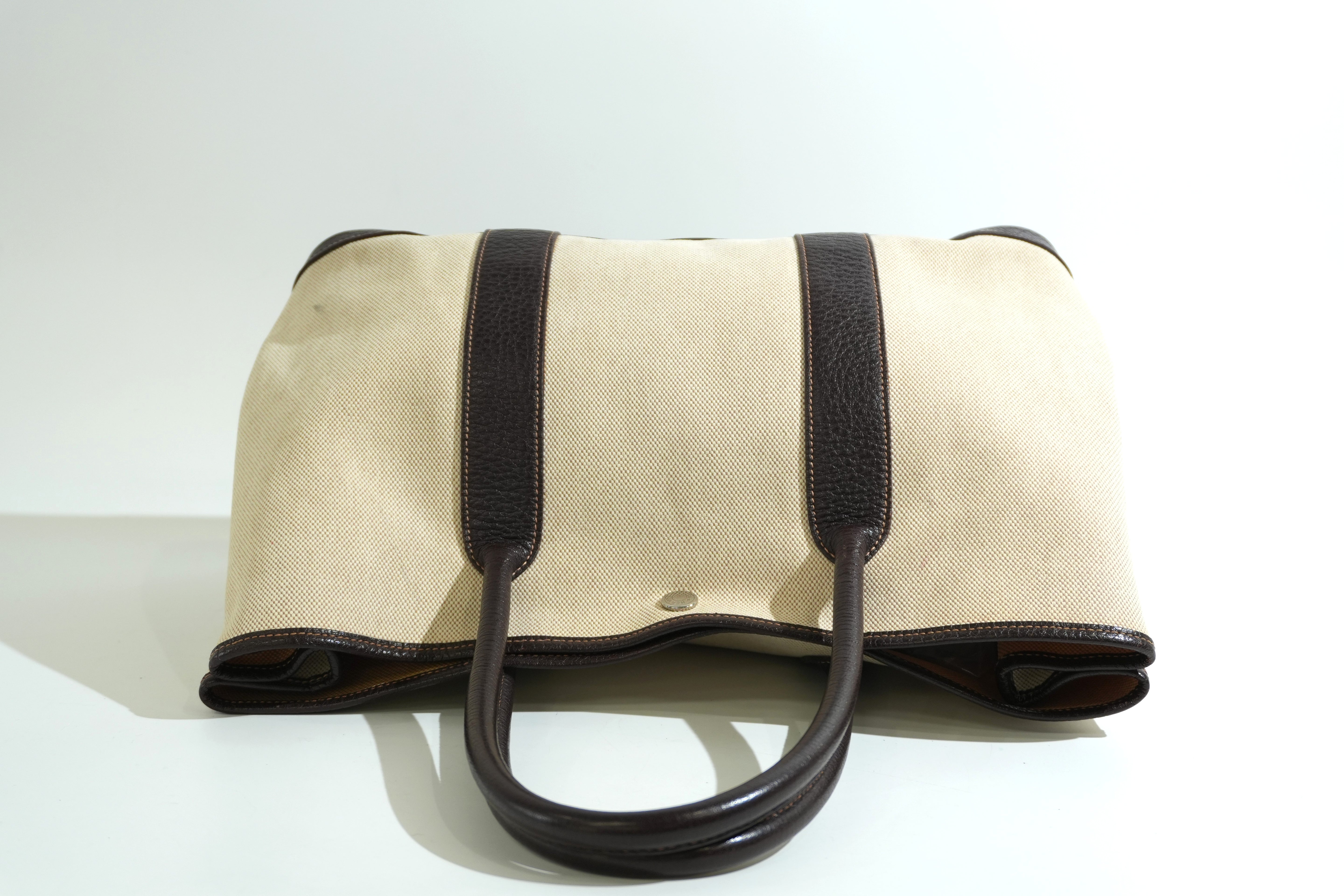 Pre-owned Hermes Garden Party Tote Bag Brown and Beige