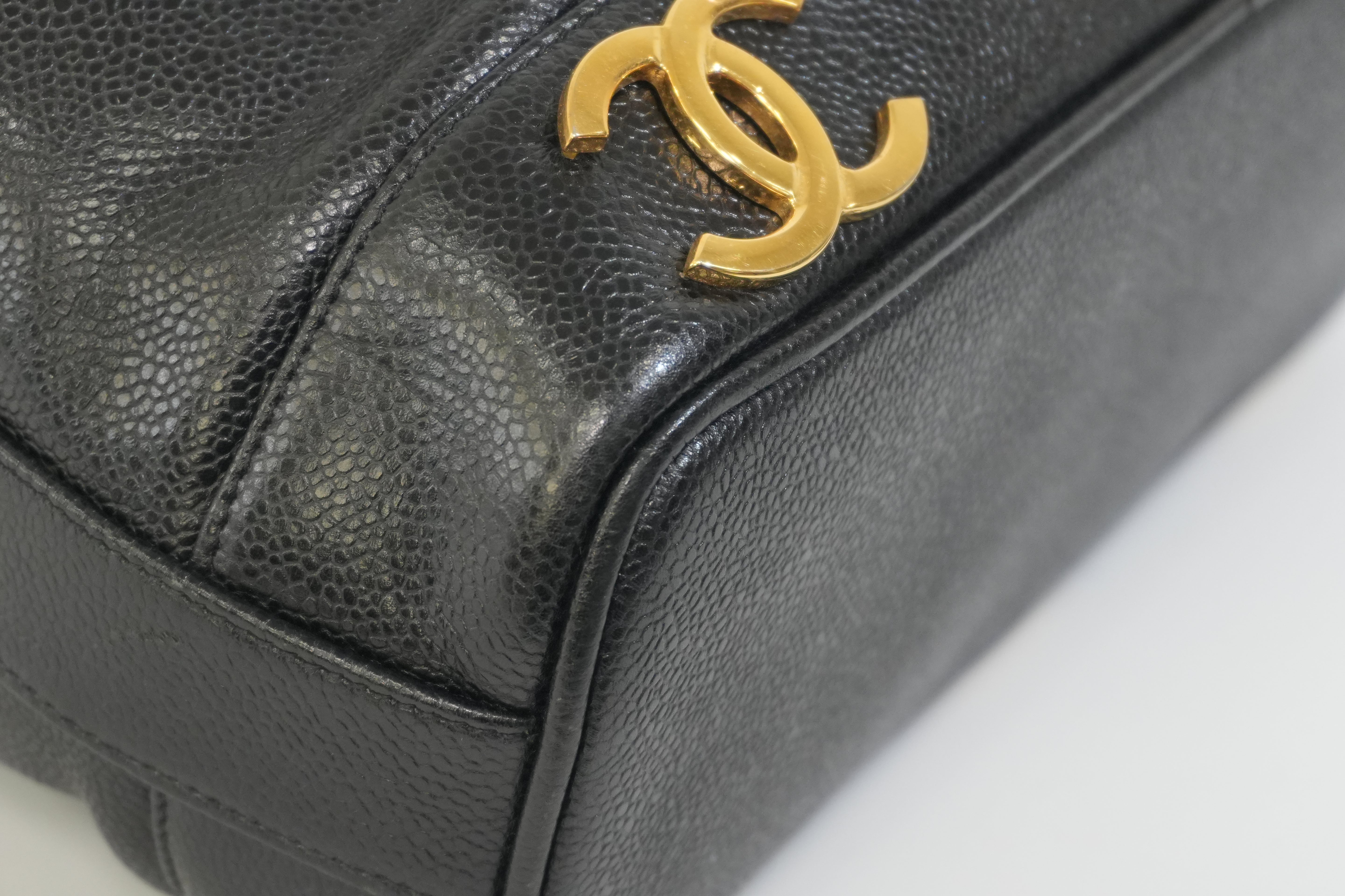 Pre-owned Chanel Caviar Skin Leather Bucket Shoulder Bag Black