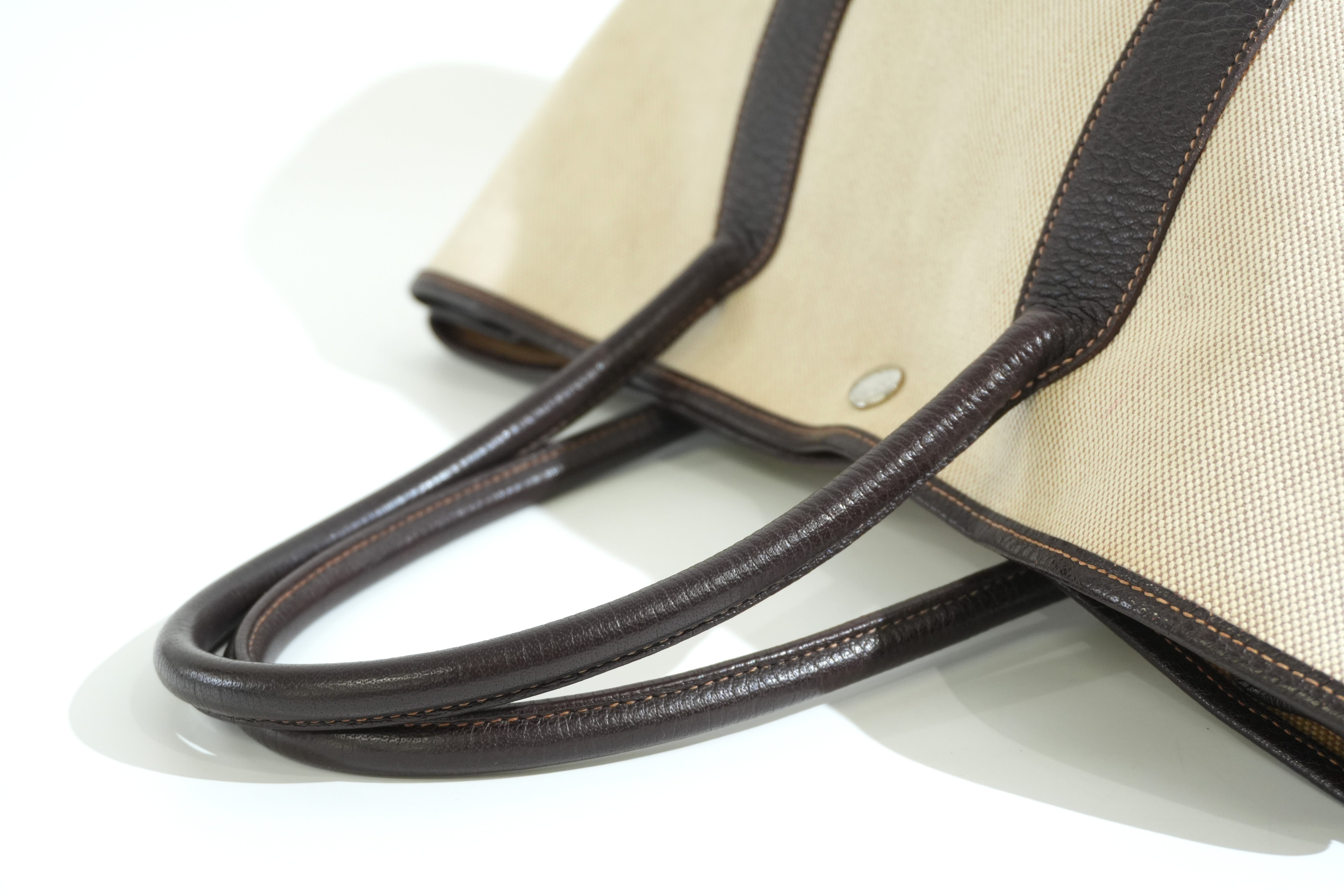Pre-owned Hermes Garden Party Tote Bag Brown and Beige