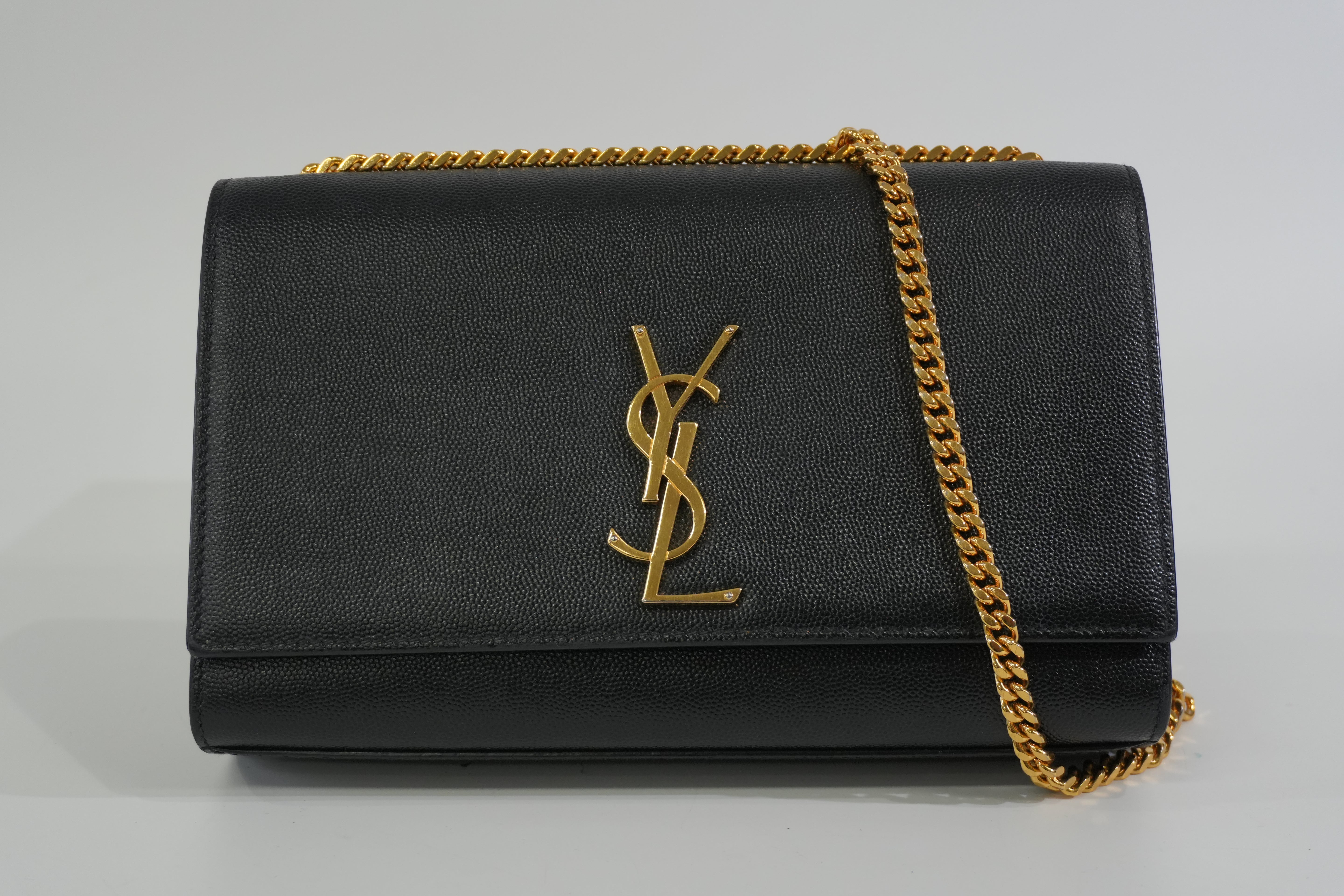Pre-owned Saint Laurent Kate Chain Shoulder Bag Black
