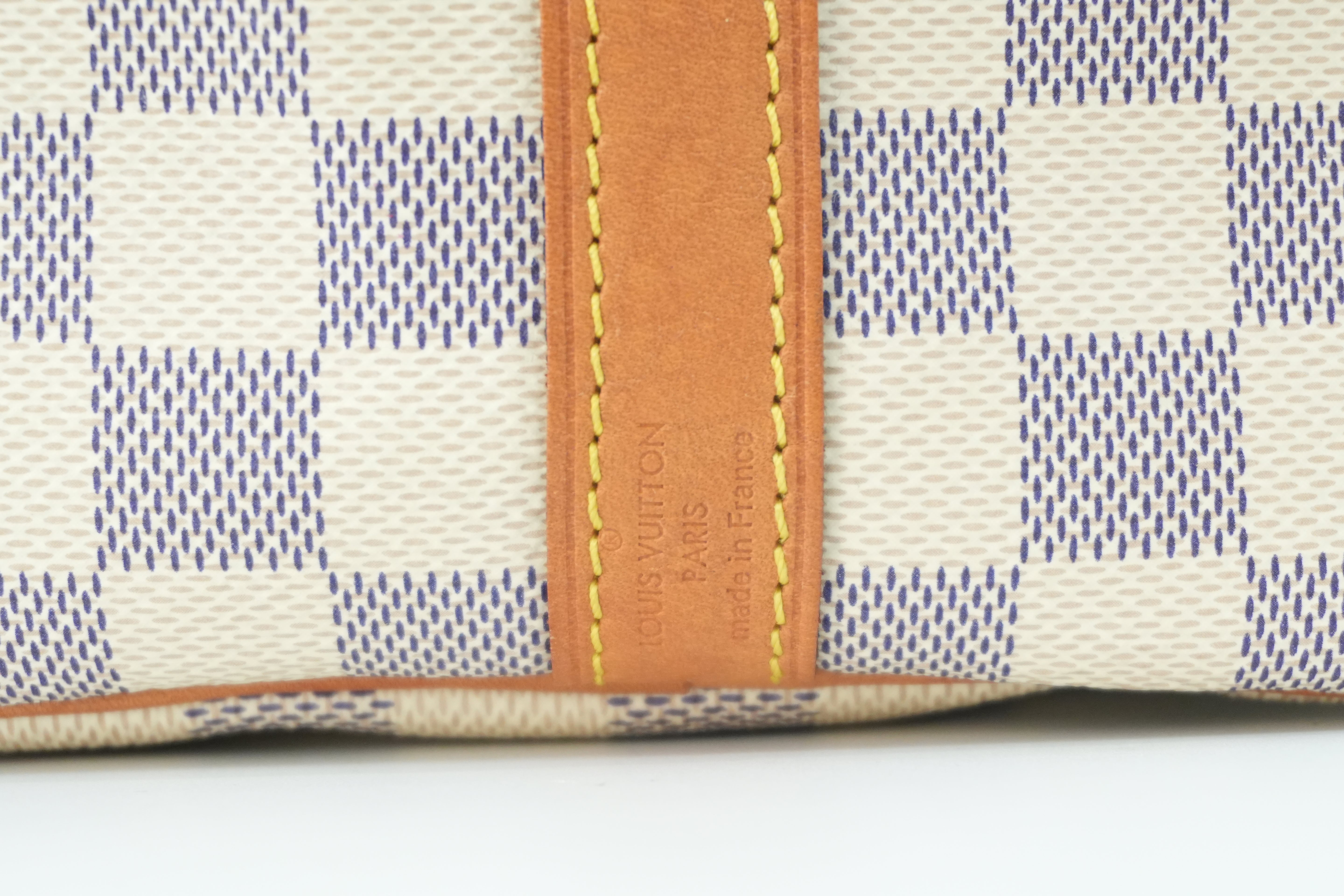 Pre-owned Louis Vuitton Damier Azur Speedy 30 Bandouliere Missing Strap