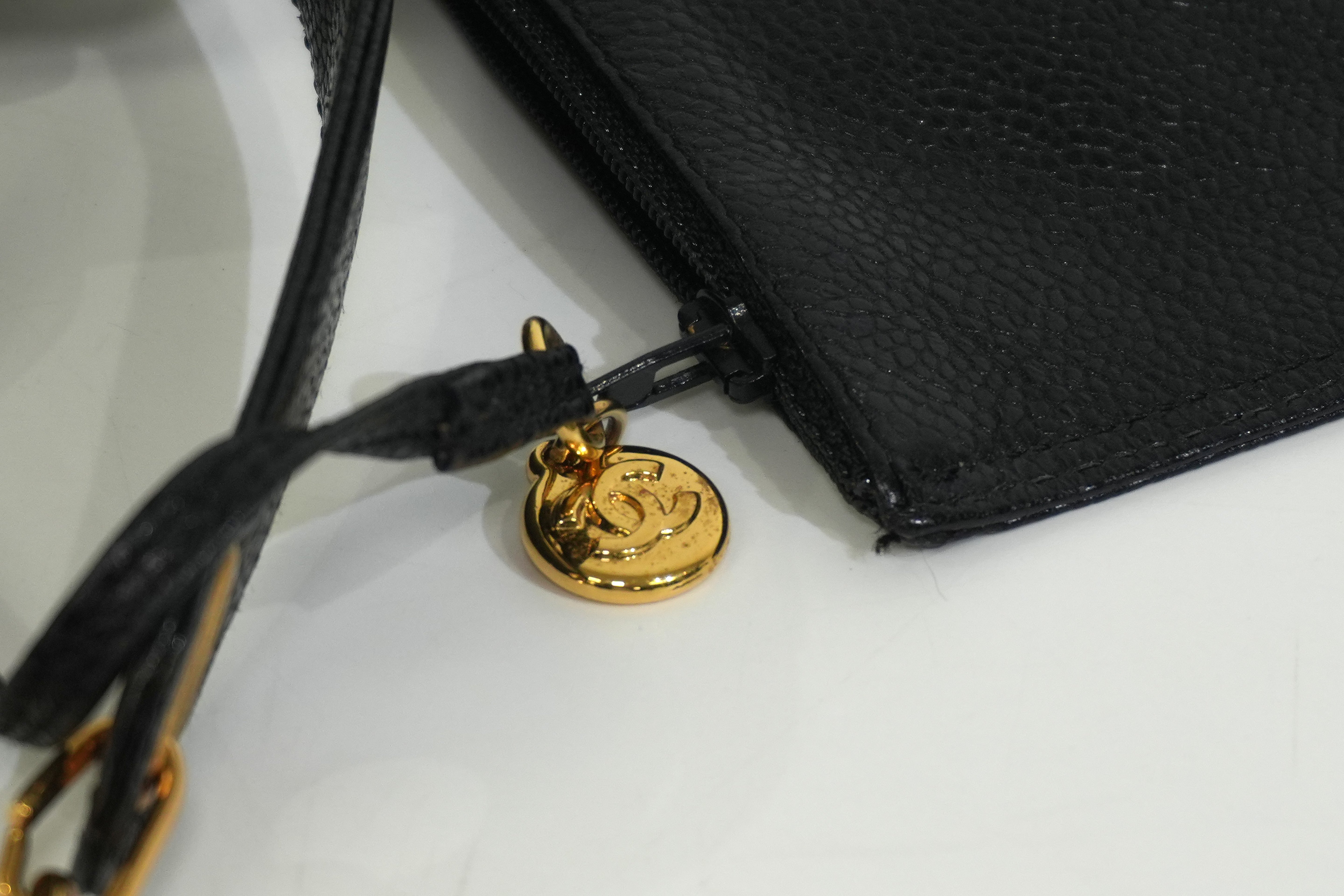 Pre-owned Chanel Caviar Skin Leather Bucket Shoulder Bag Black