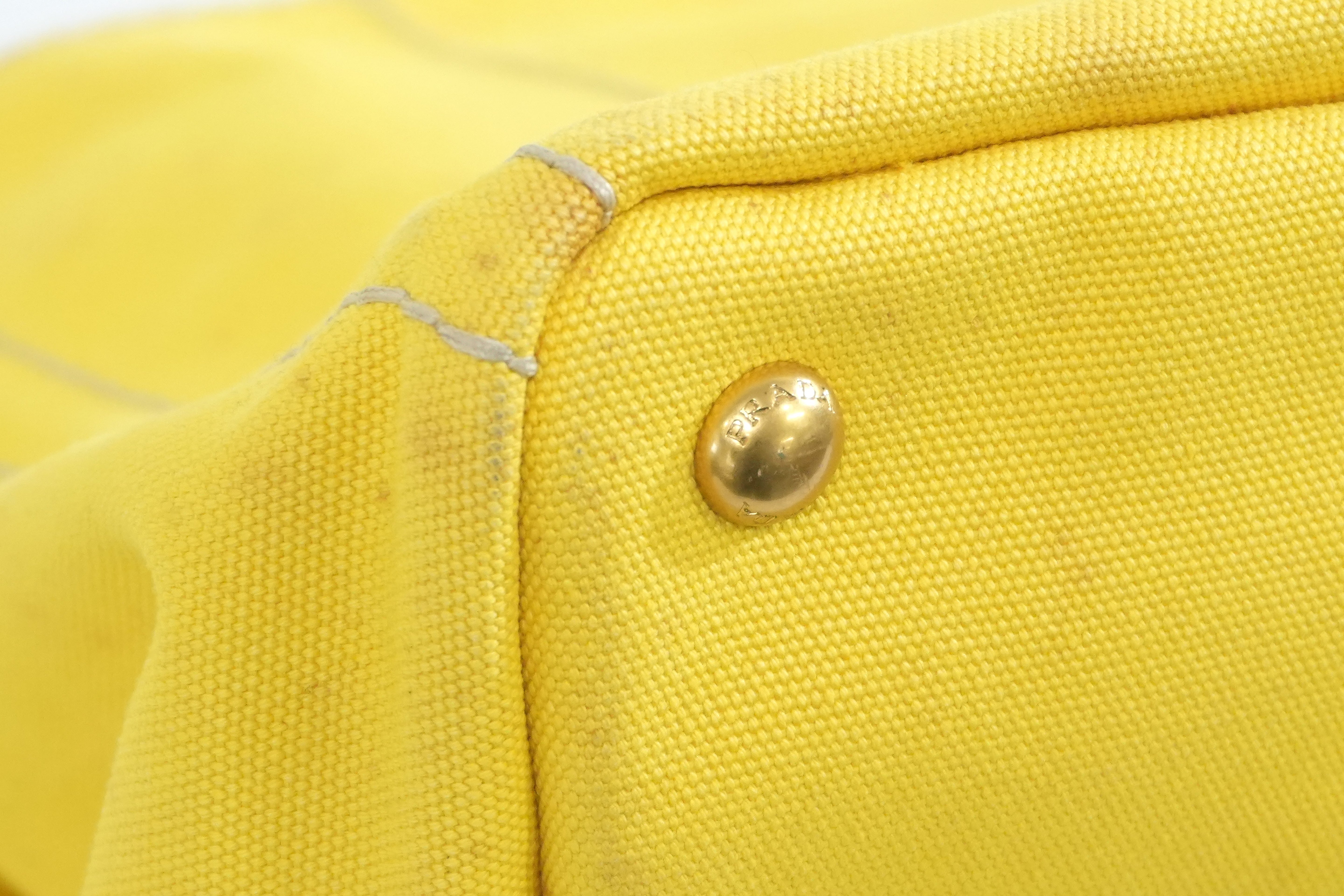 Pre-owned Prada Canapa Two Way Shoulder Bag Yellow
