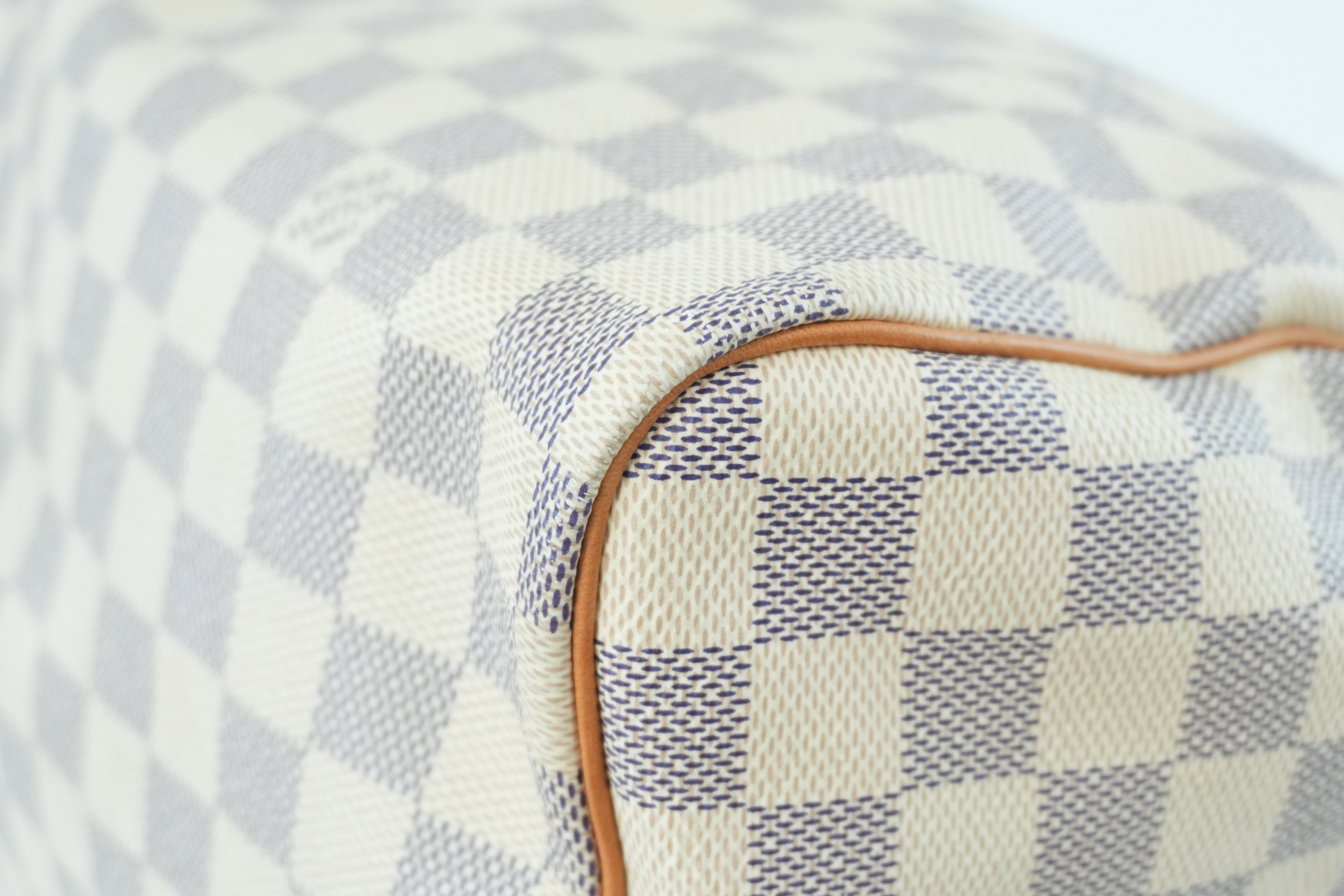 Pre-owned Louis Vuitton Damier Azur Speedy 30 Bandouliere Missing Strap