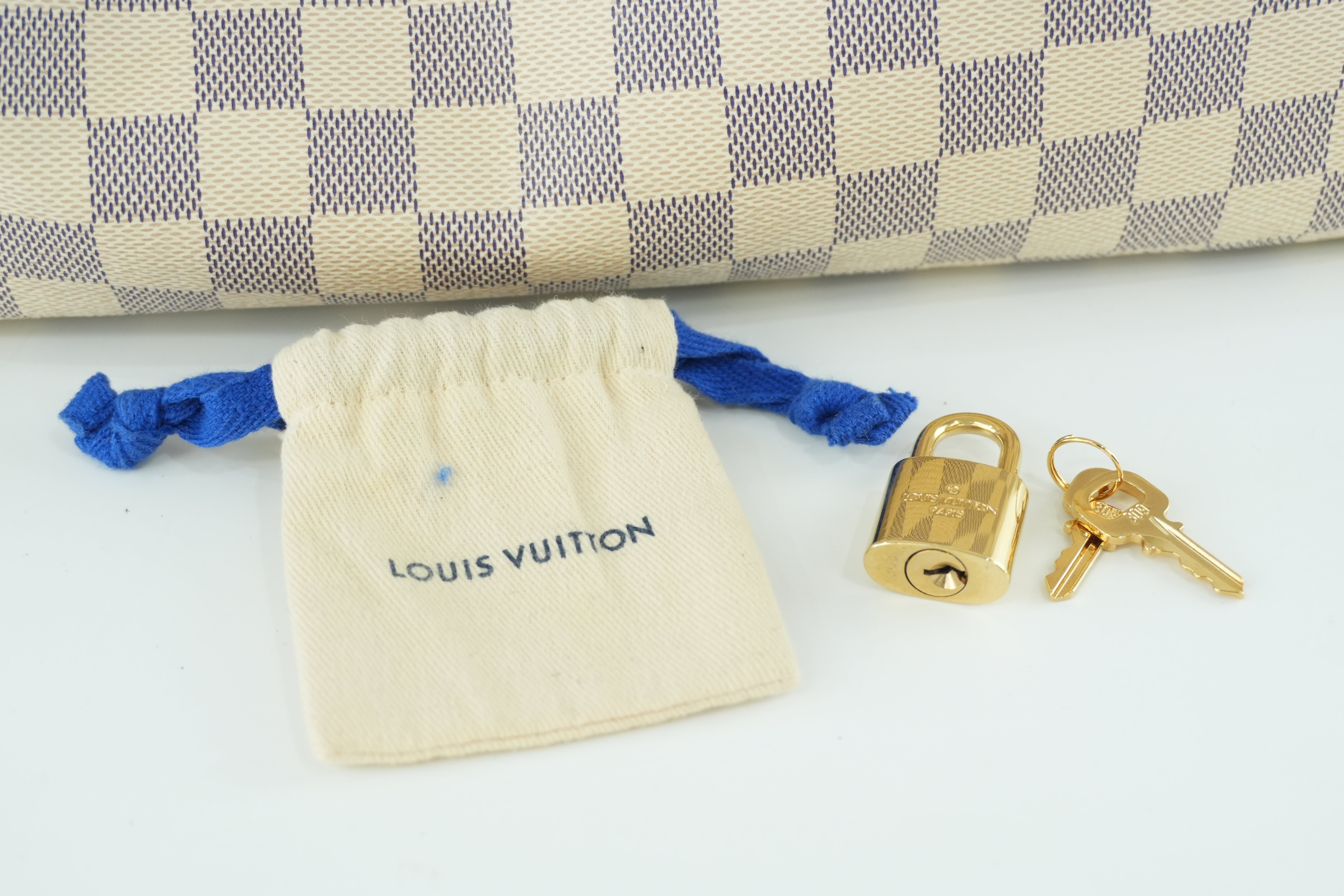 Pre-owned Louis Vuitton Damier Azur Speedy 30 Bandouliere Missing Strap