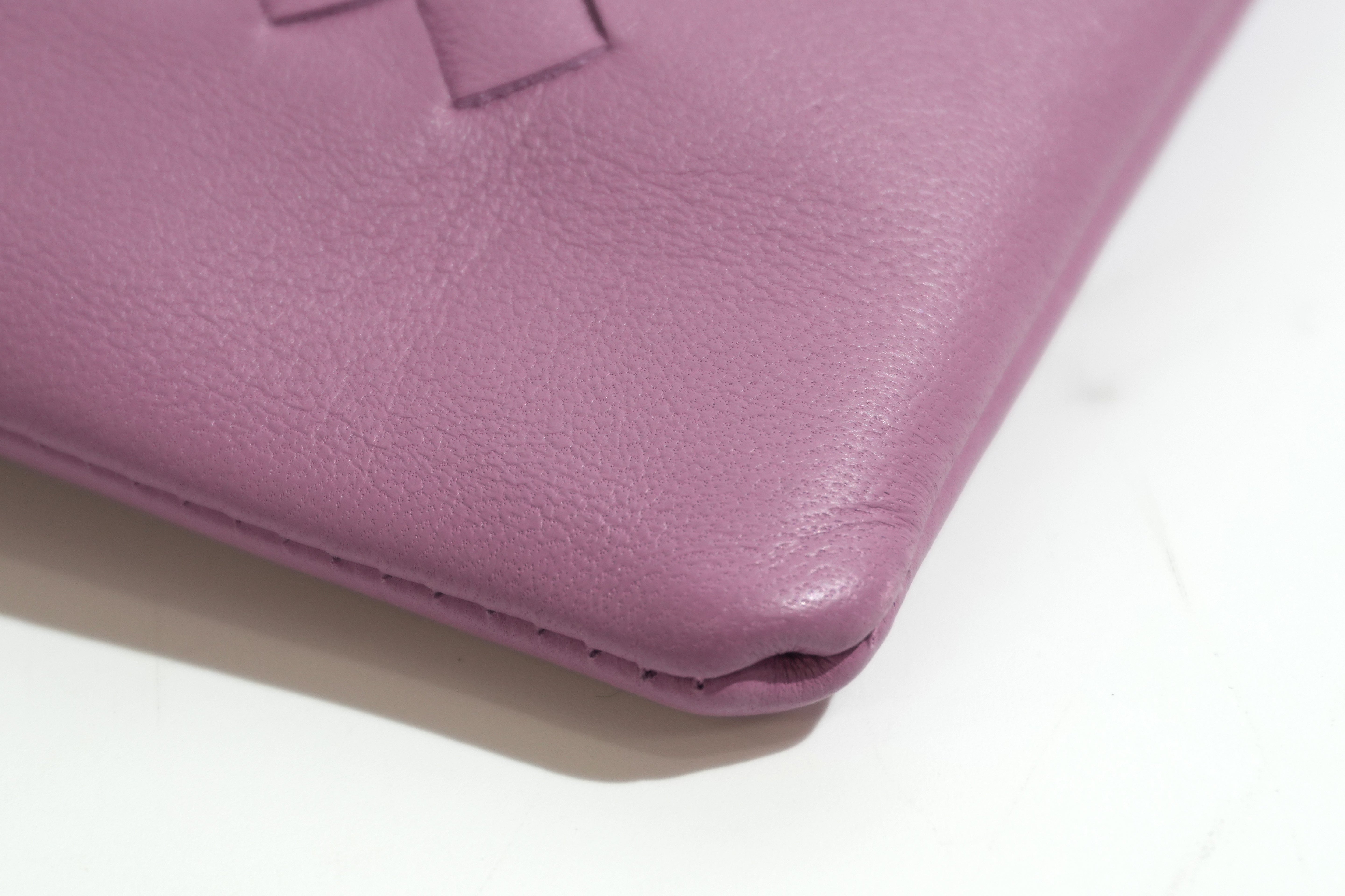 Pre-owned Bottega Intercciato Wrist Clutch Bag Purple