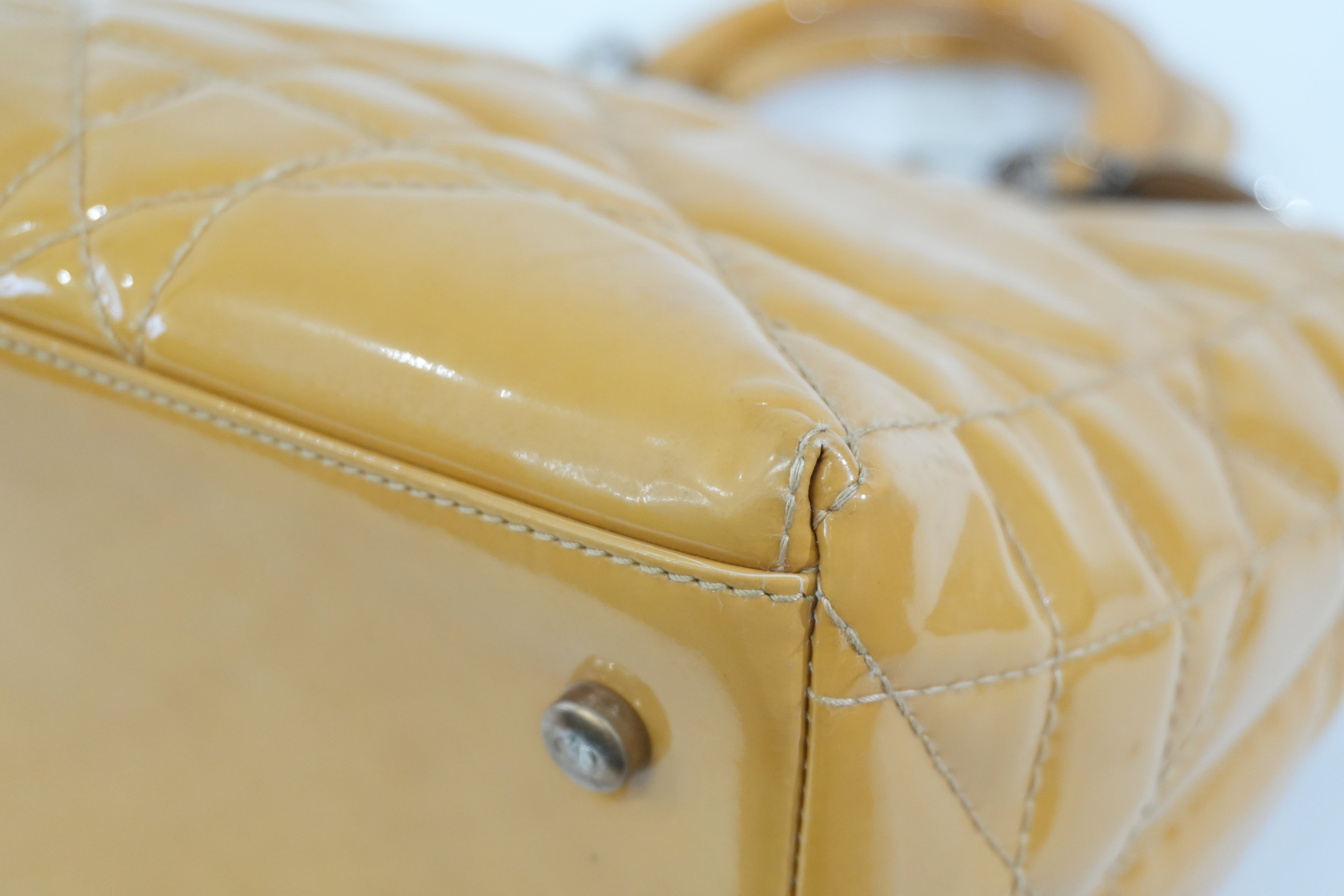 Pre-owned Dior Lady Dior Handbag Yellow