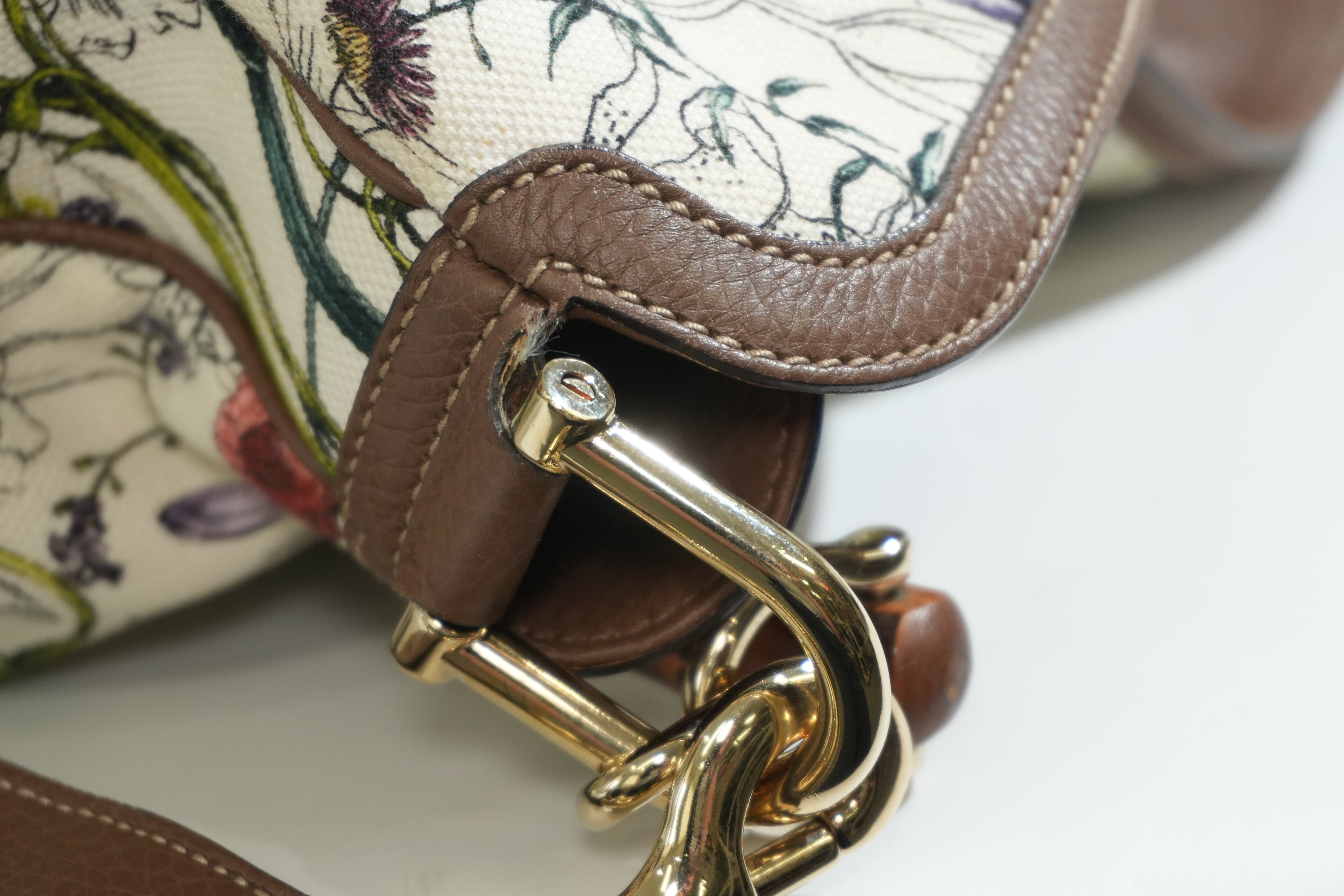 Pre-owned Gucci Two Way Diana Bamboo Handle Shoulder Bag Floral