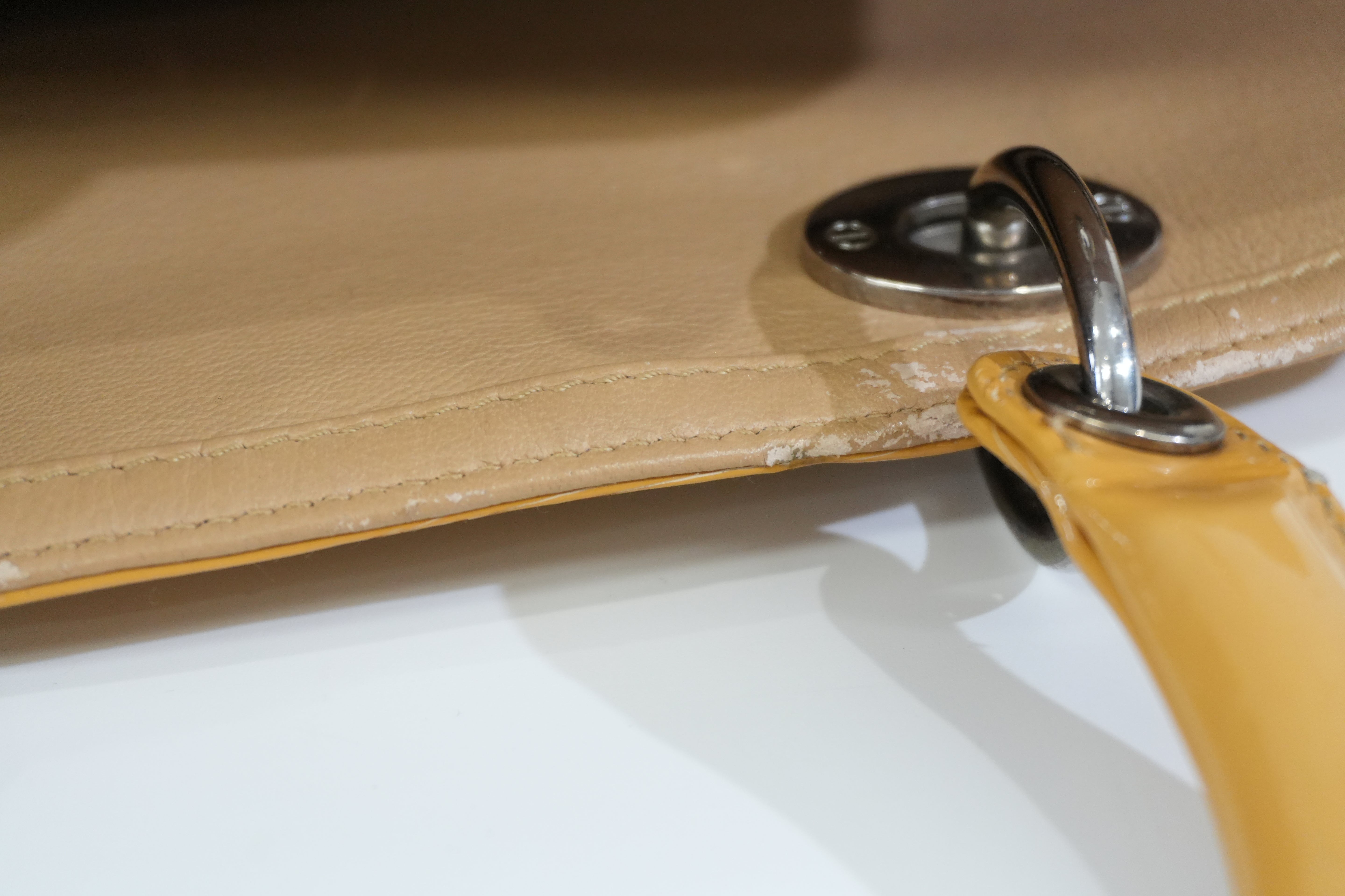 Pre-owned Dior Lady Dior Handbag Yellow