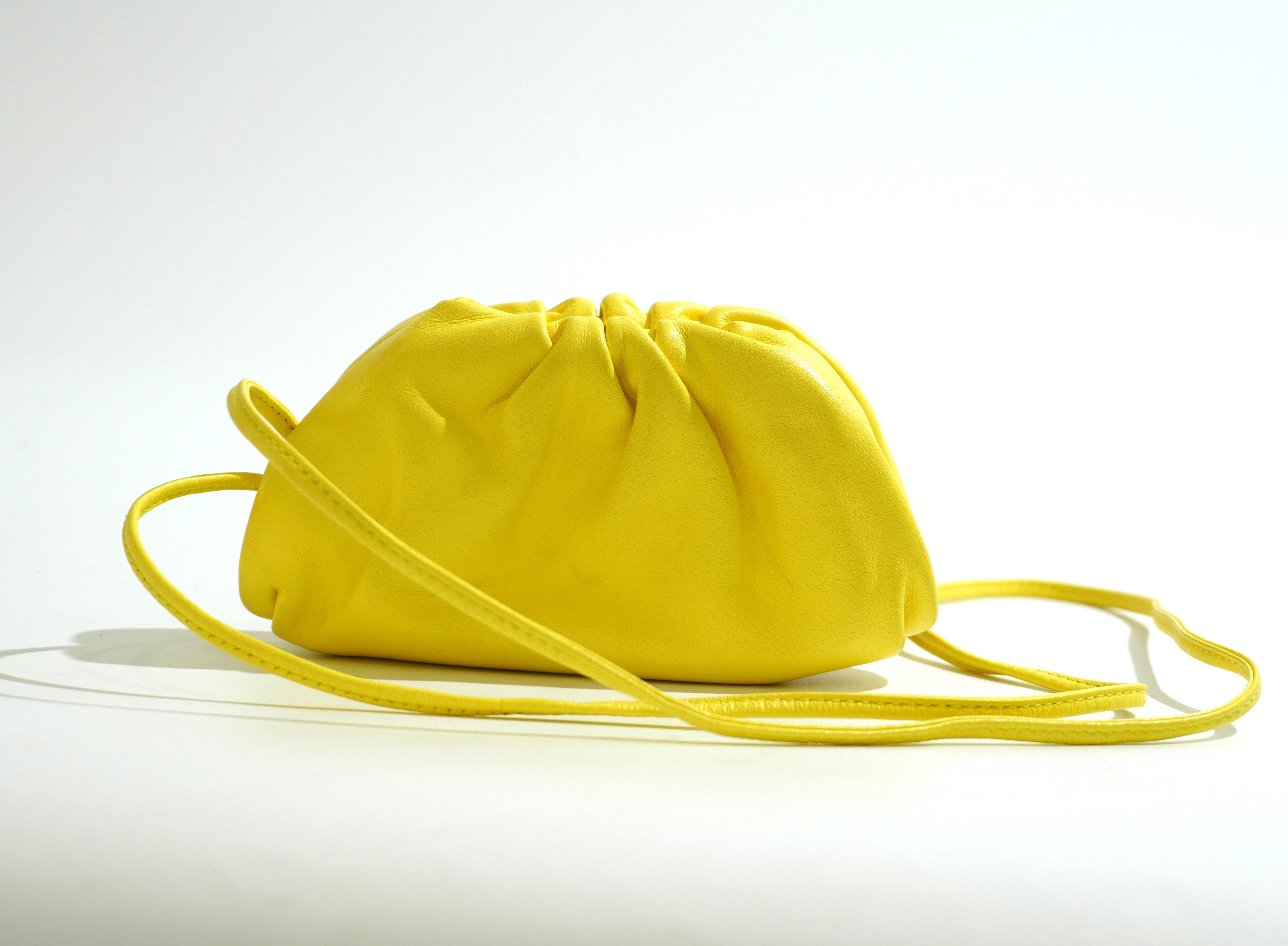 Pre-owned Bottega The Mini Pouch Crossbody Bag Yellow