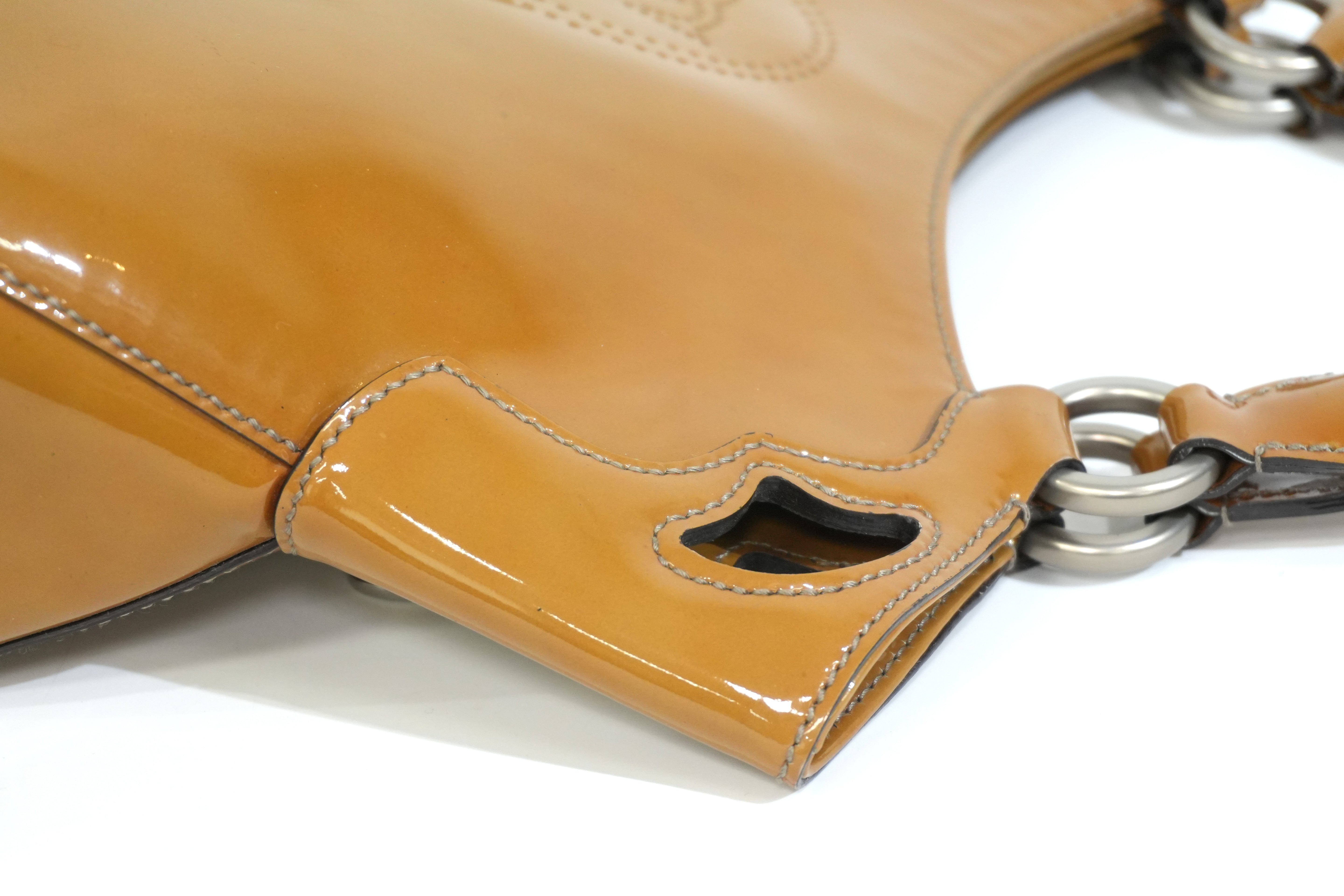 Pre-owned Cartier Leather Patent Handbag Tan