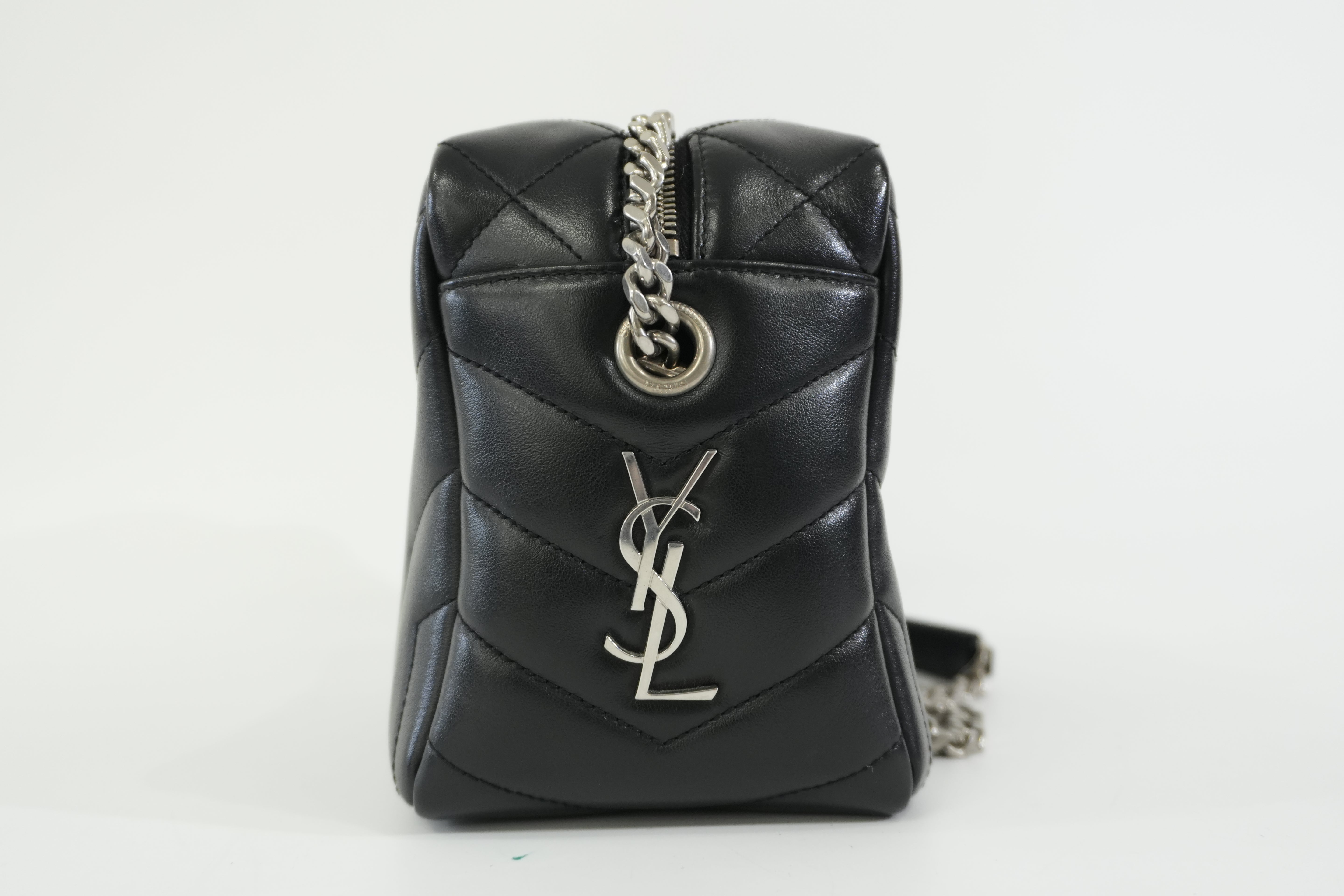 Pre-owned Saint Laurent Loulou Bowling Chain Shoulder Bag Black