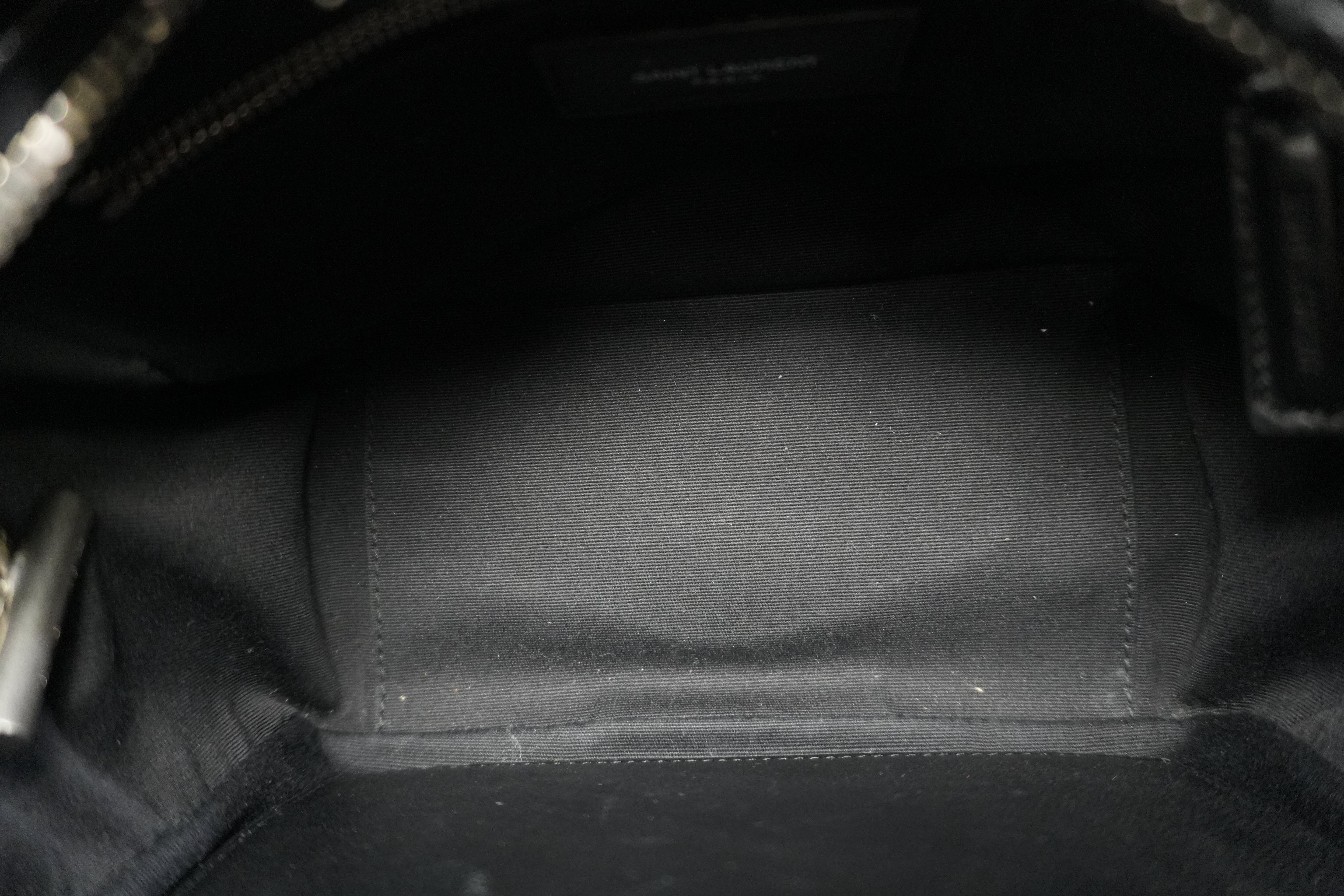 Pre-owned Saint Laurent Loulou Bowling Chain Shoulder Bag Black