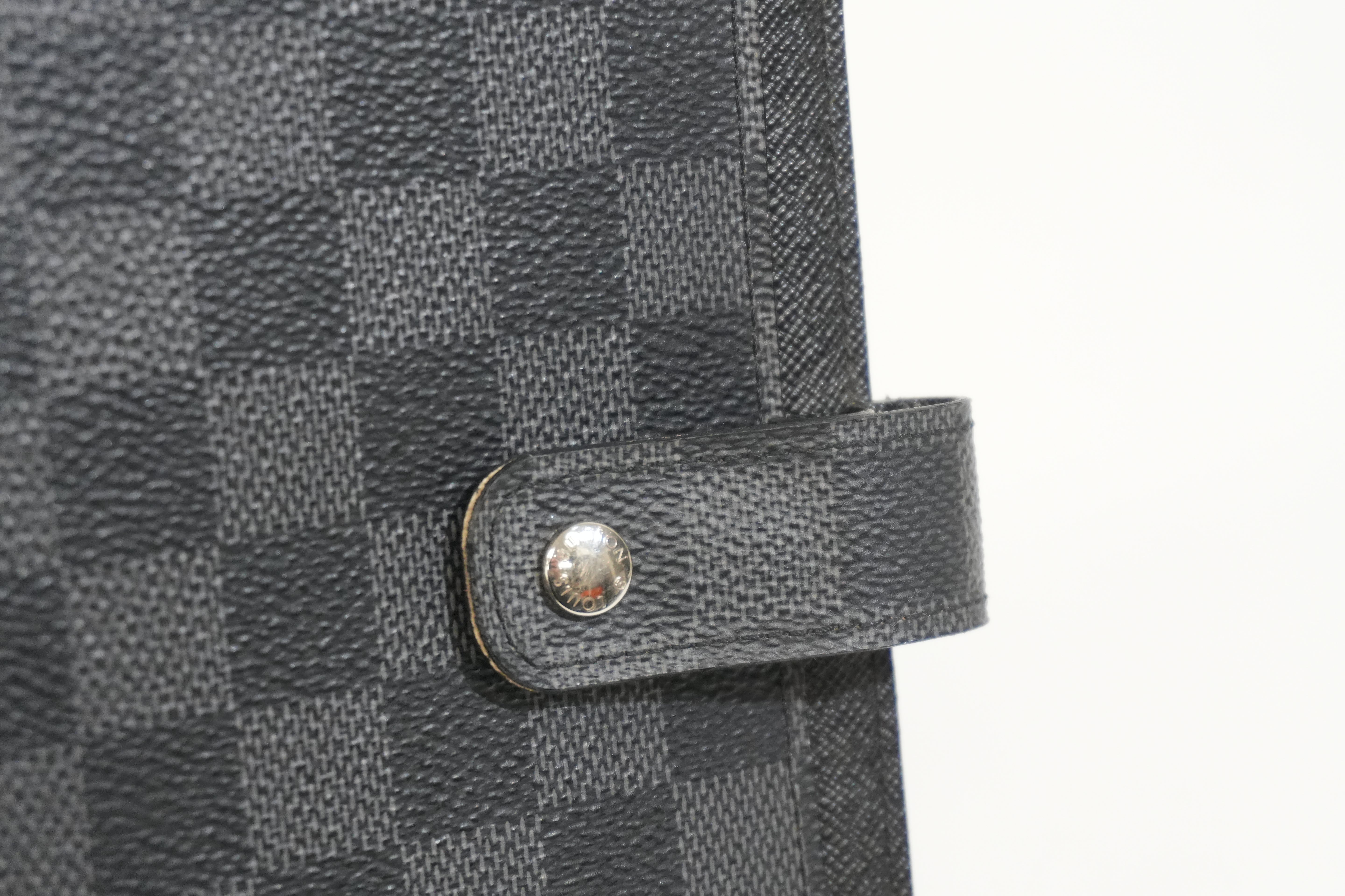 Pre-owned Louis Vuitton Damier Graphite Agenda MM