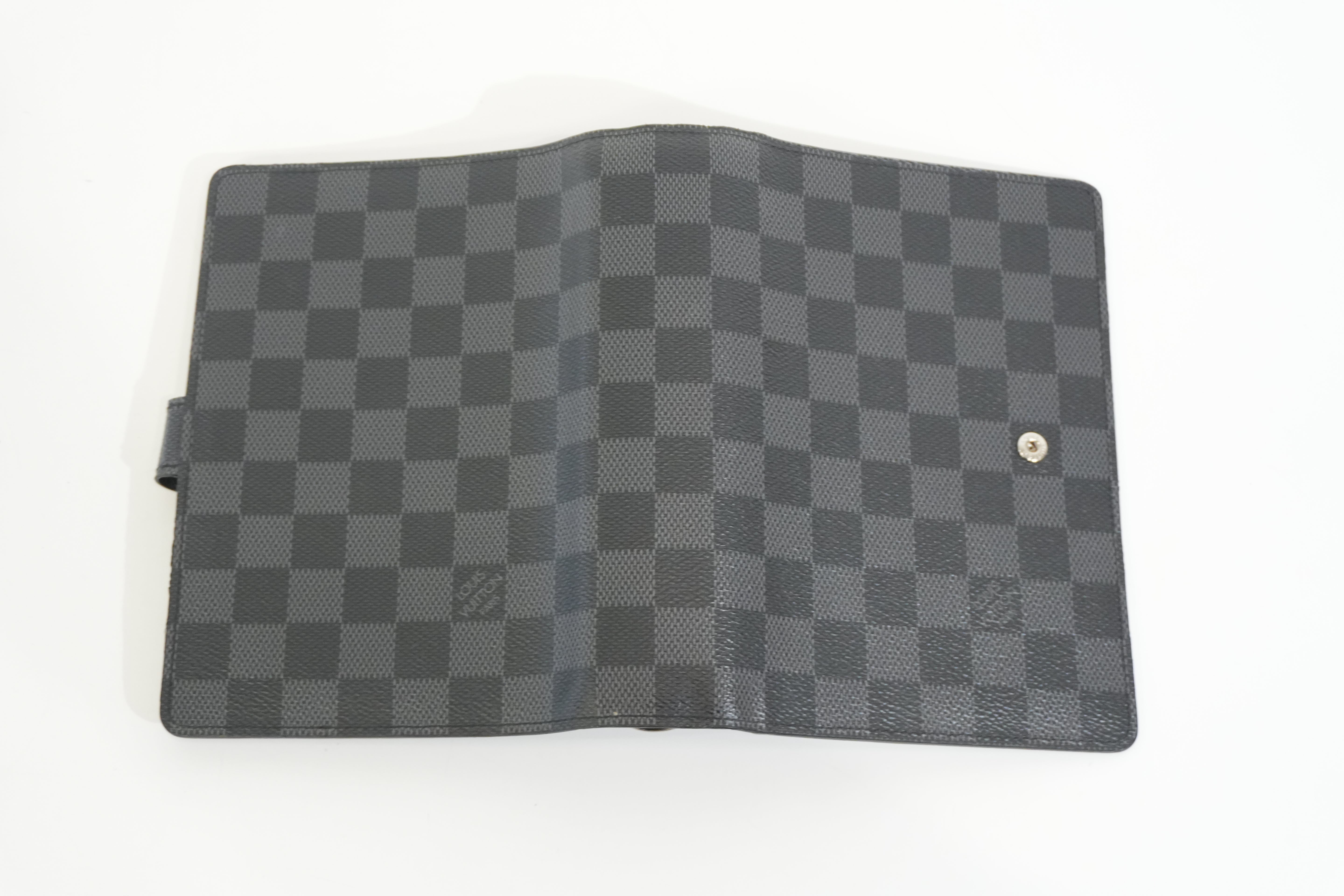 Pre-owned Louis Vuitton Damier Graphite Agenda MM