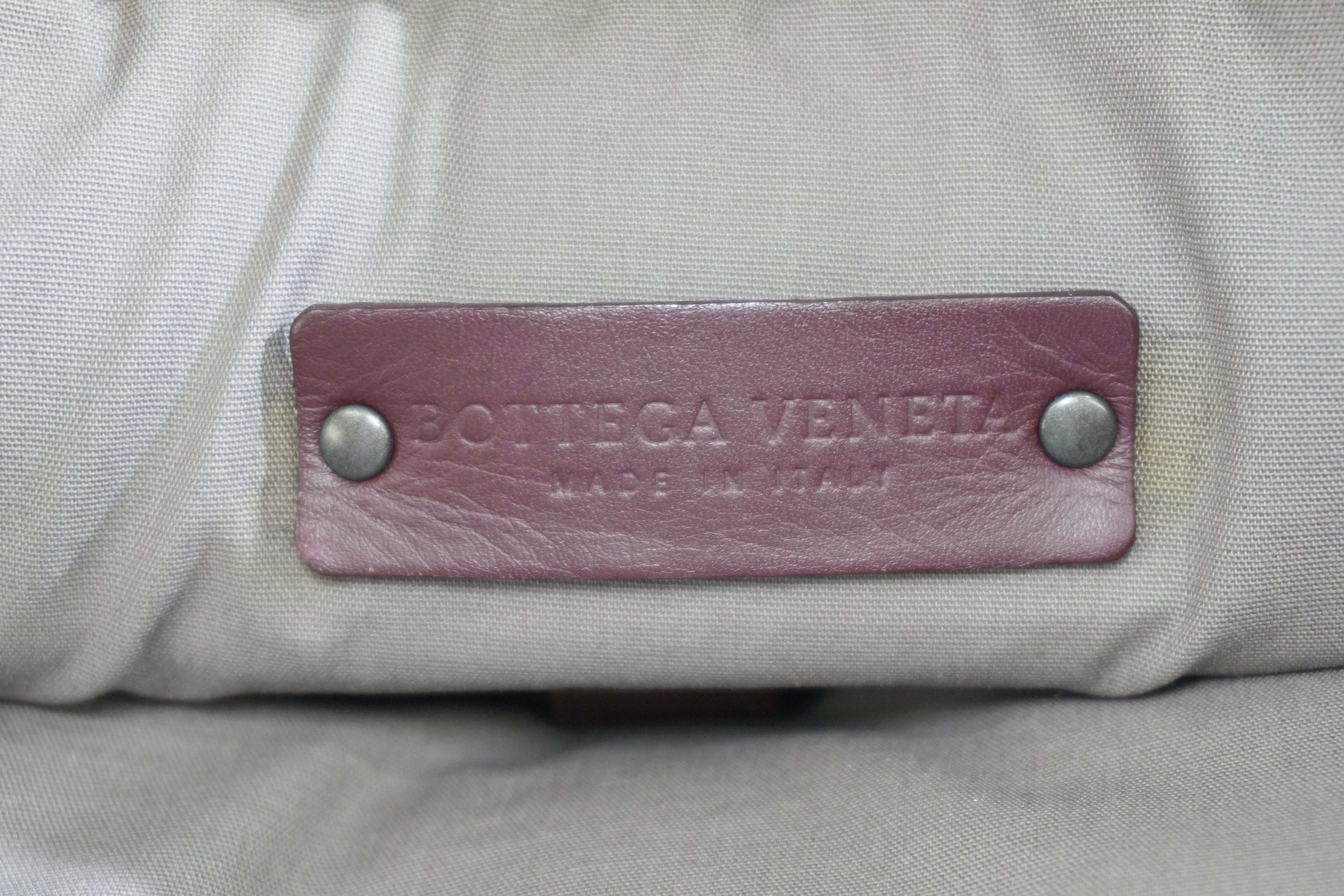 Pre-owned Bottega Two Way Intercciato Briefcase Burgundy