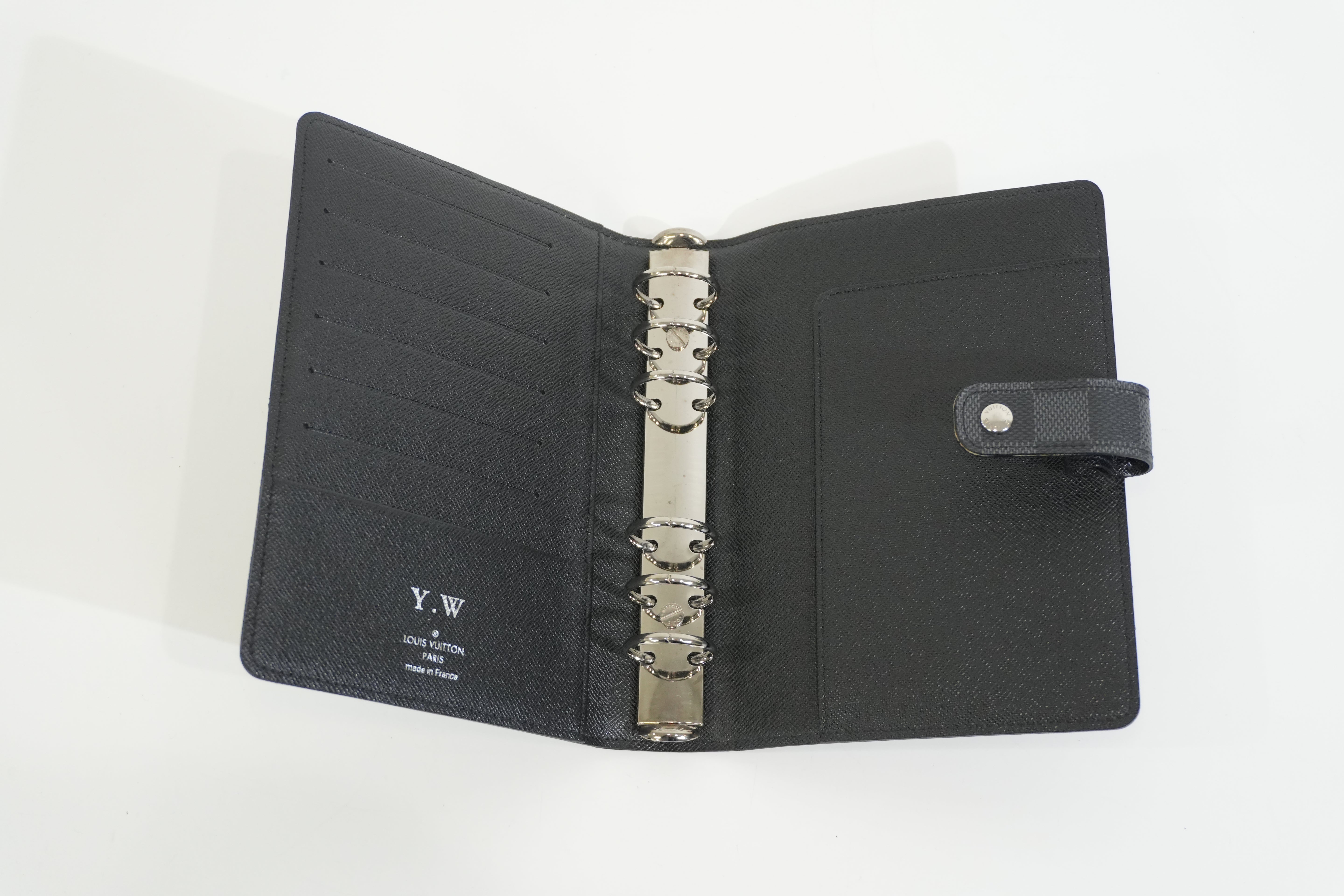 Pre-owned Louis Vuitton Damier Graphite Agenda MM